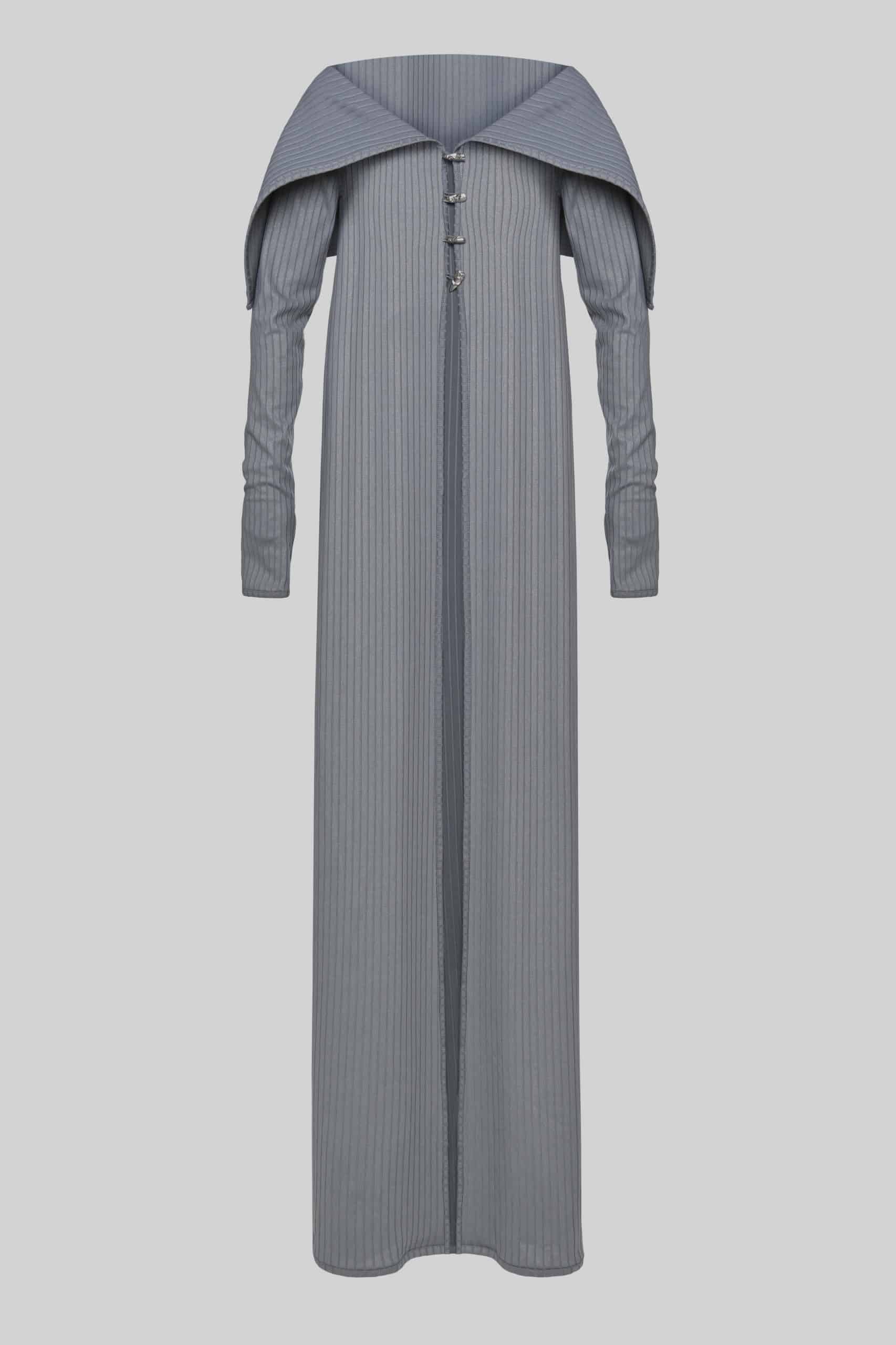 Maxi cardigan in grey with nail buttons