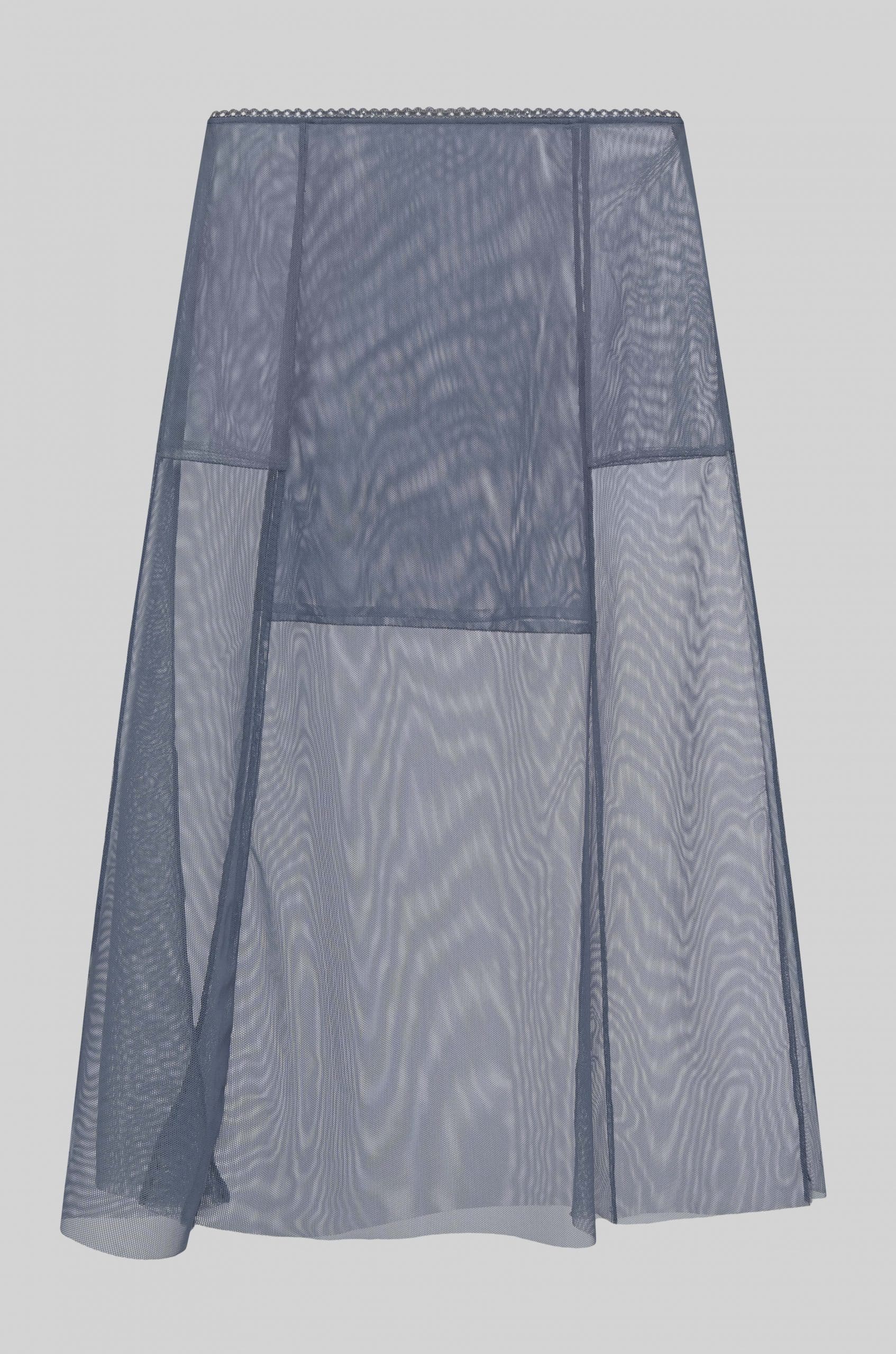 Sheer midi skirt in grey