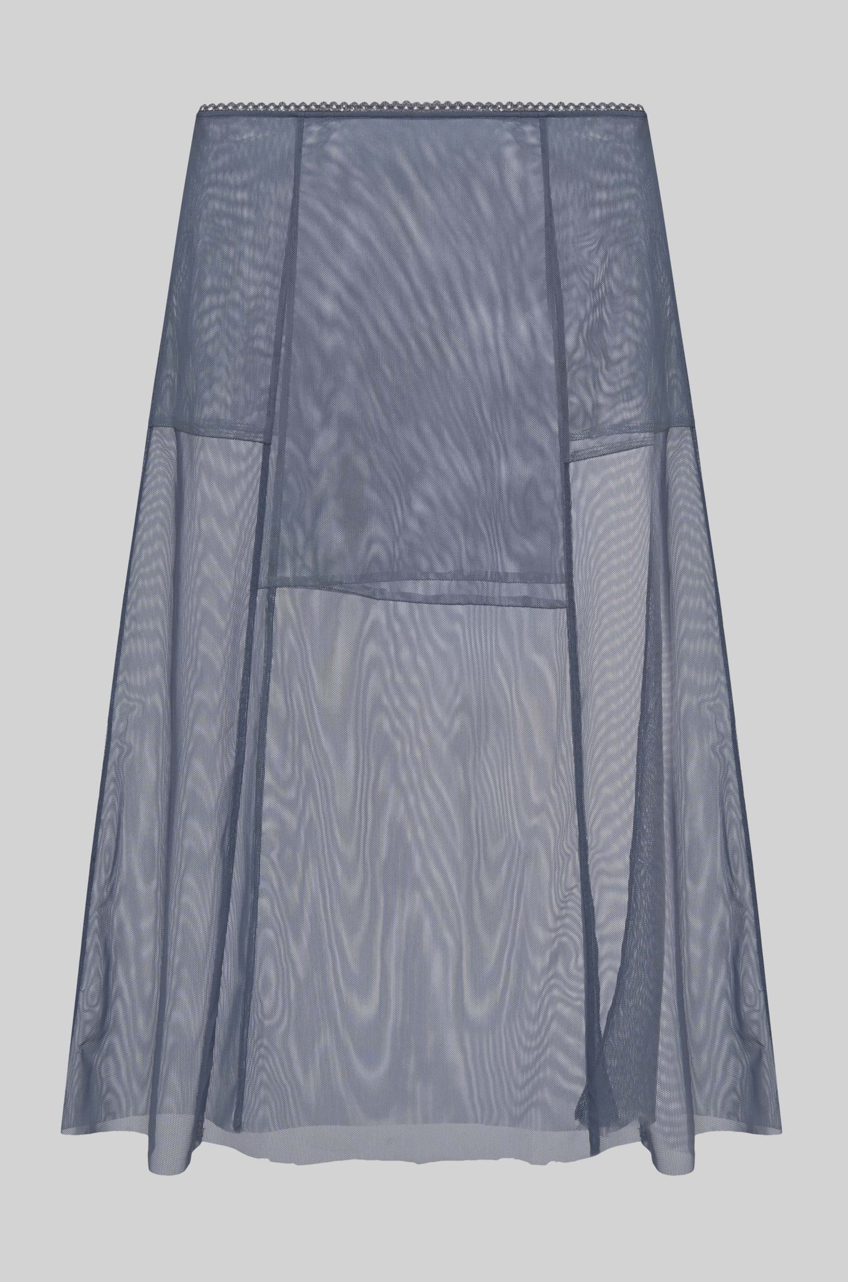 Sheer midi skirt in grey