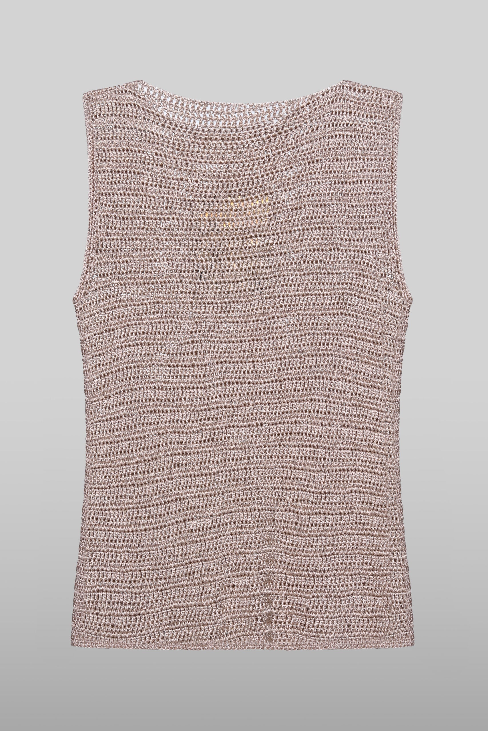 Metallic embossed logo knit top