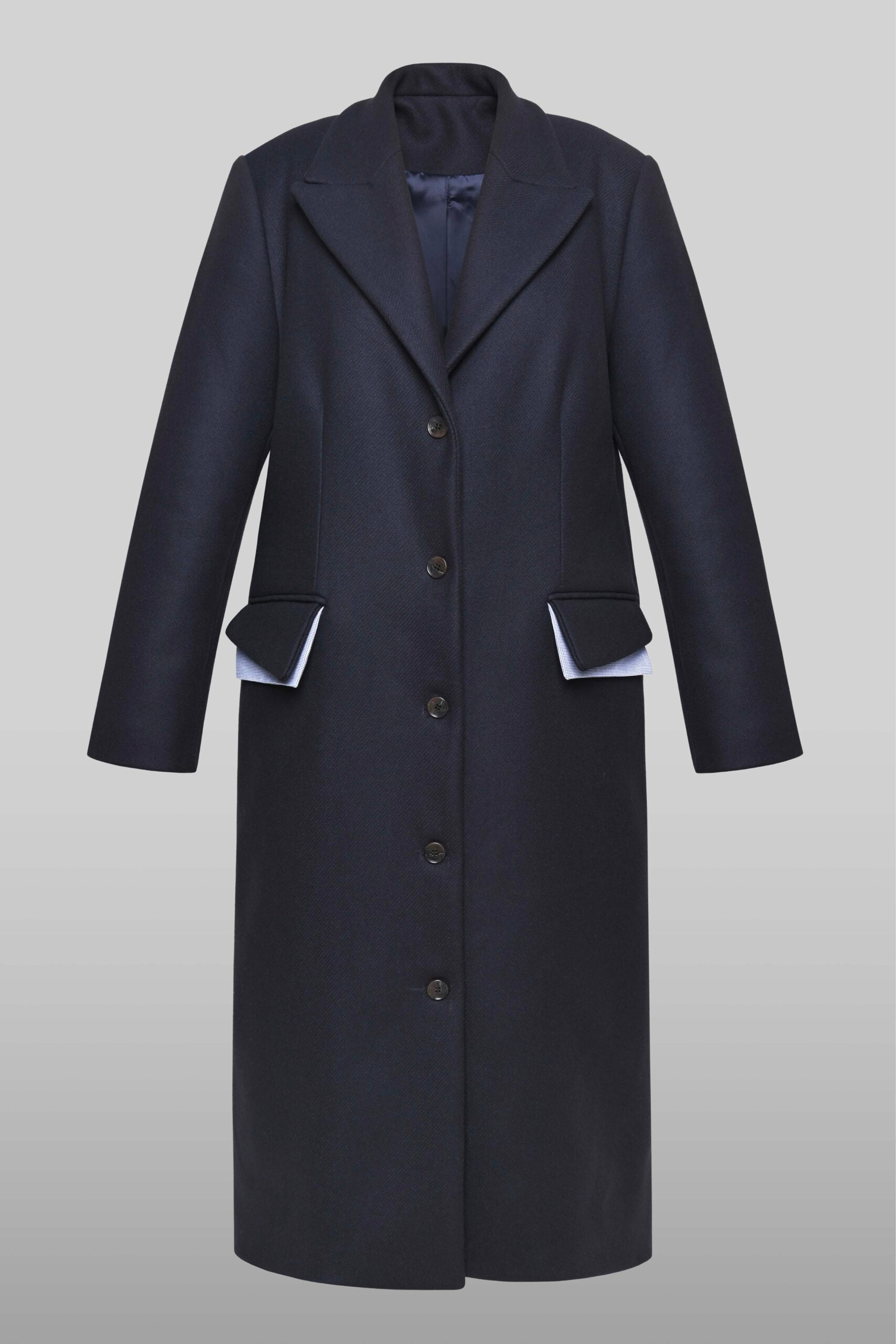 Tailored navy coat
