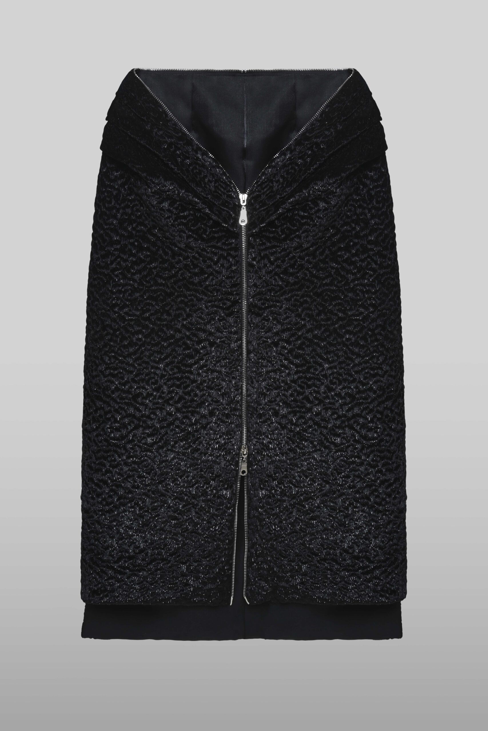 Zip midi skirt