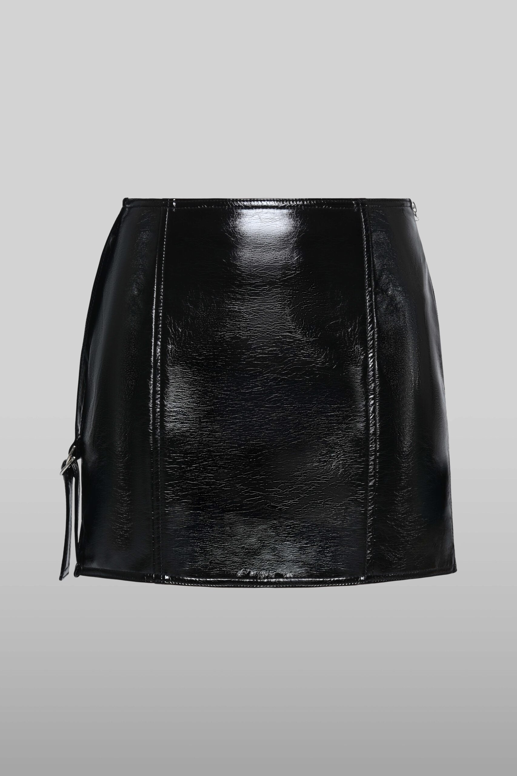 Patent mini skirt