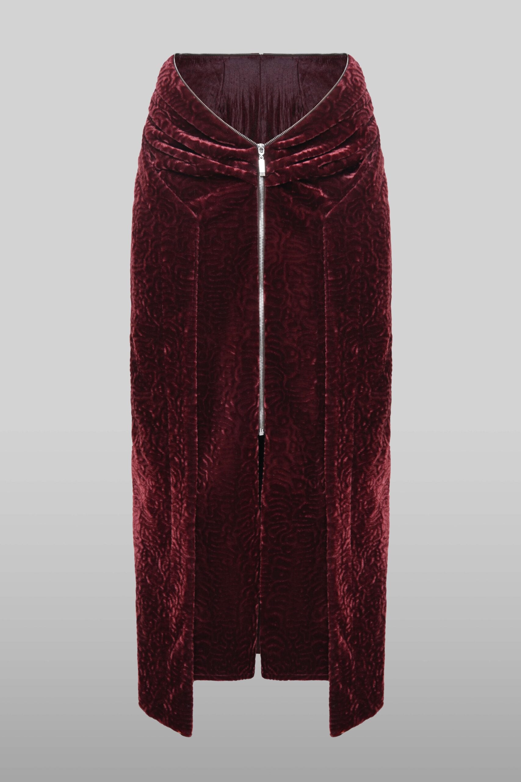 Zipper midi skirt