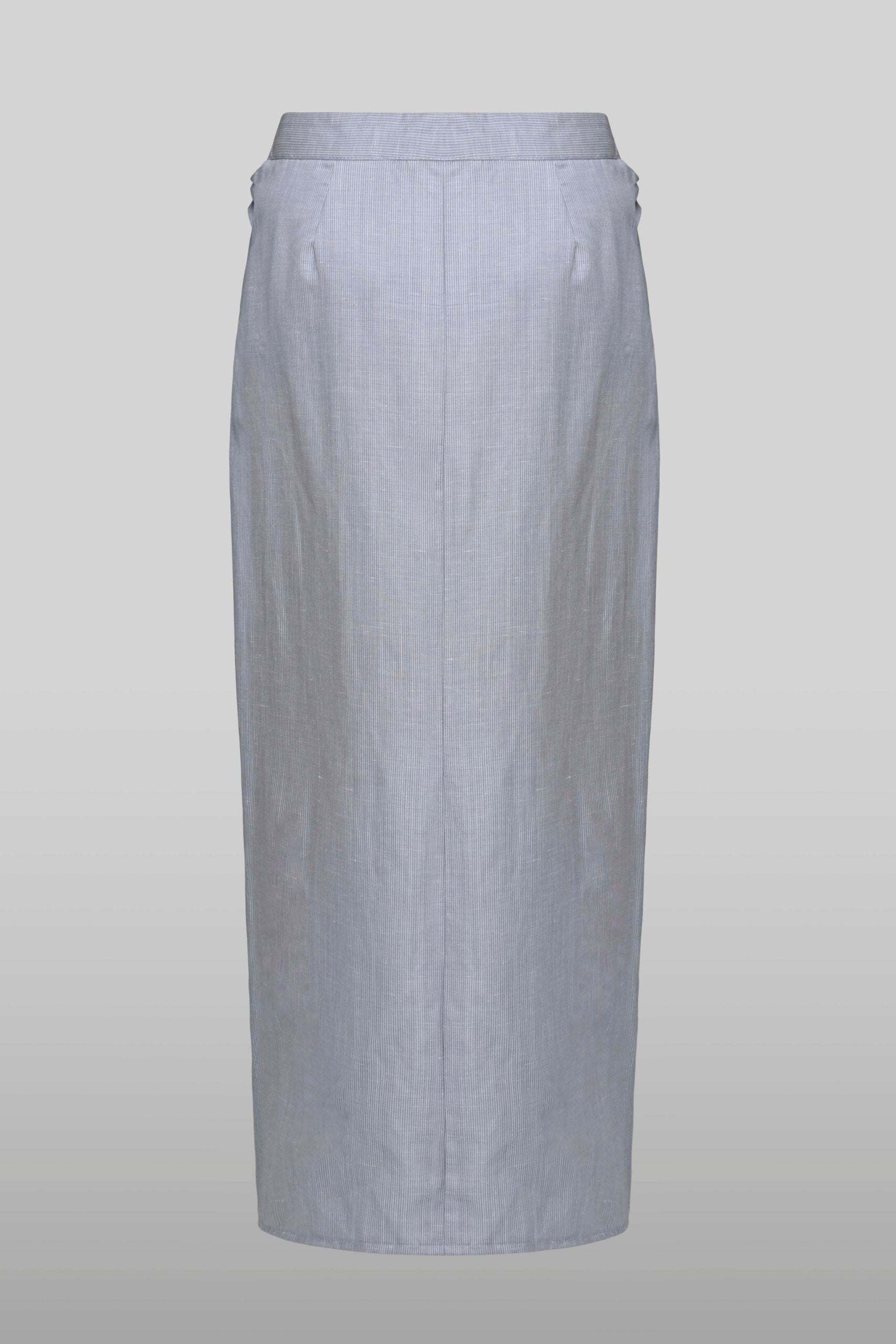 V shape low rise midi skirt in grey