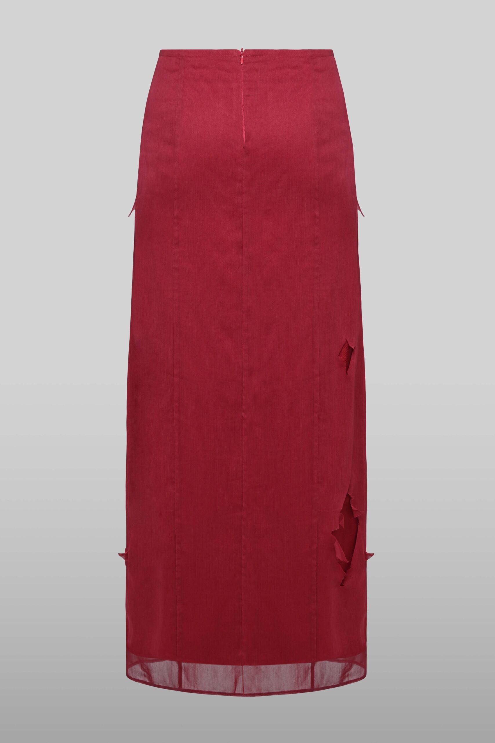 Red side slit skirt