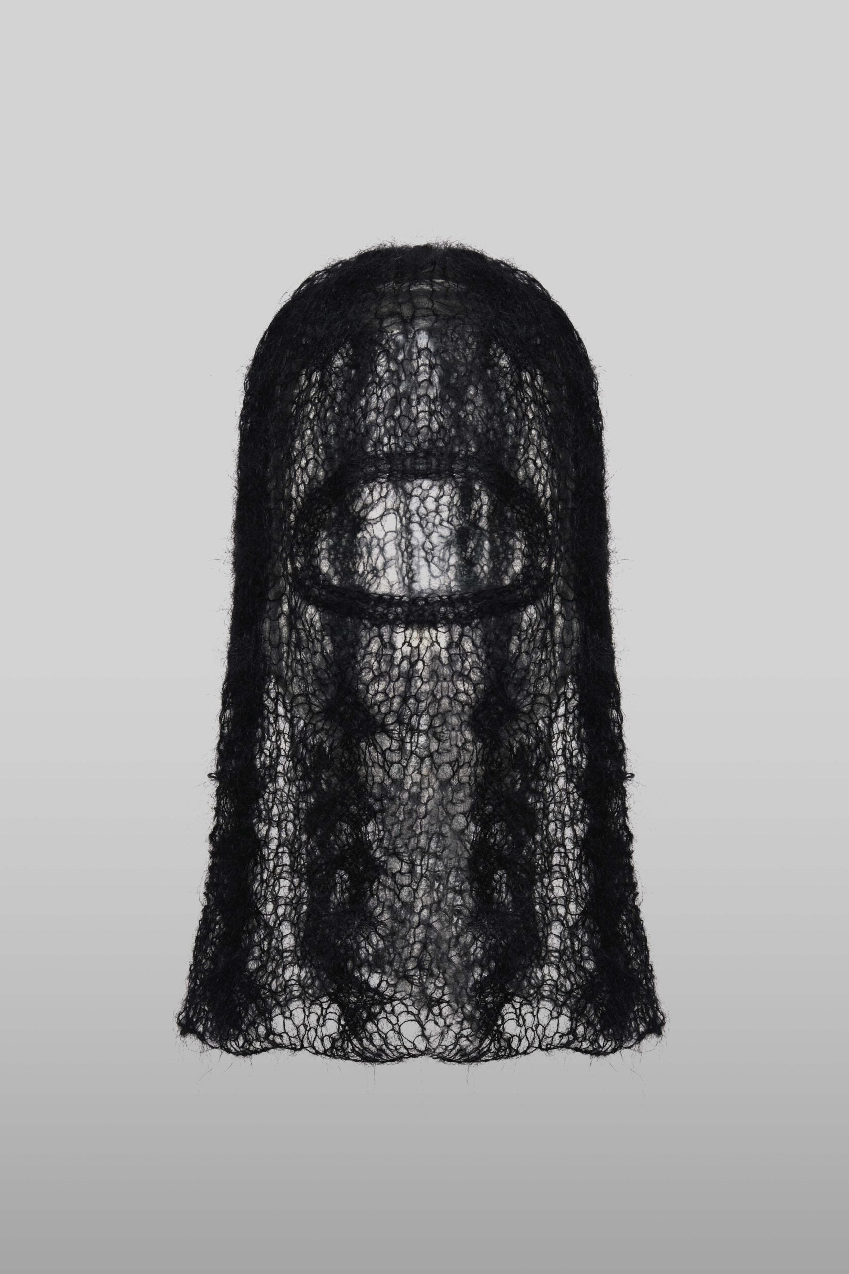 Fine knit black balaclava