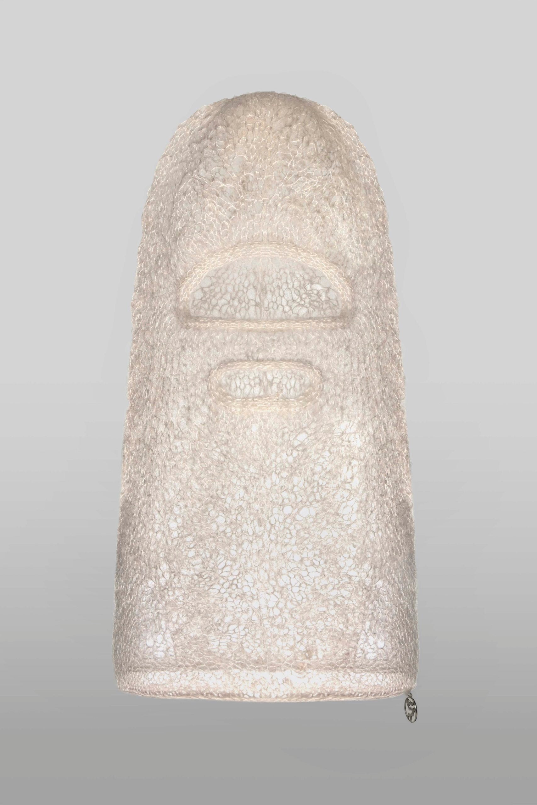 Fine knit beige balaclava