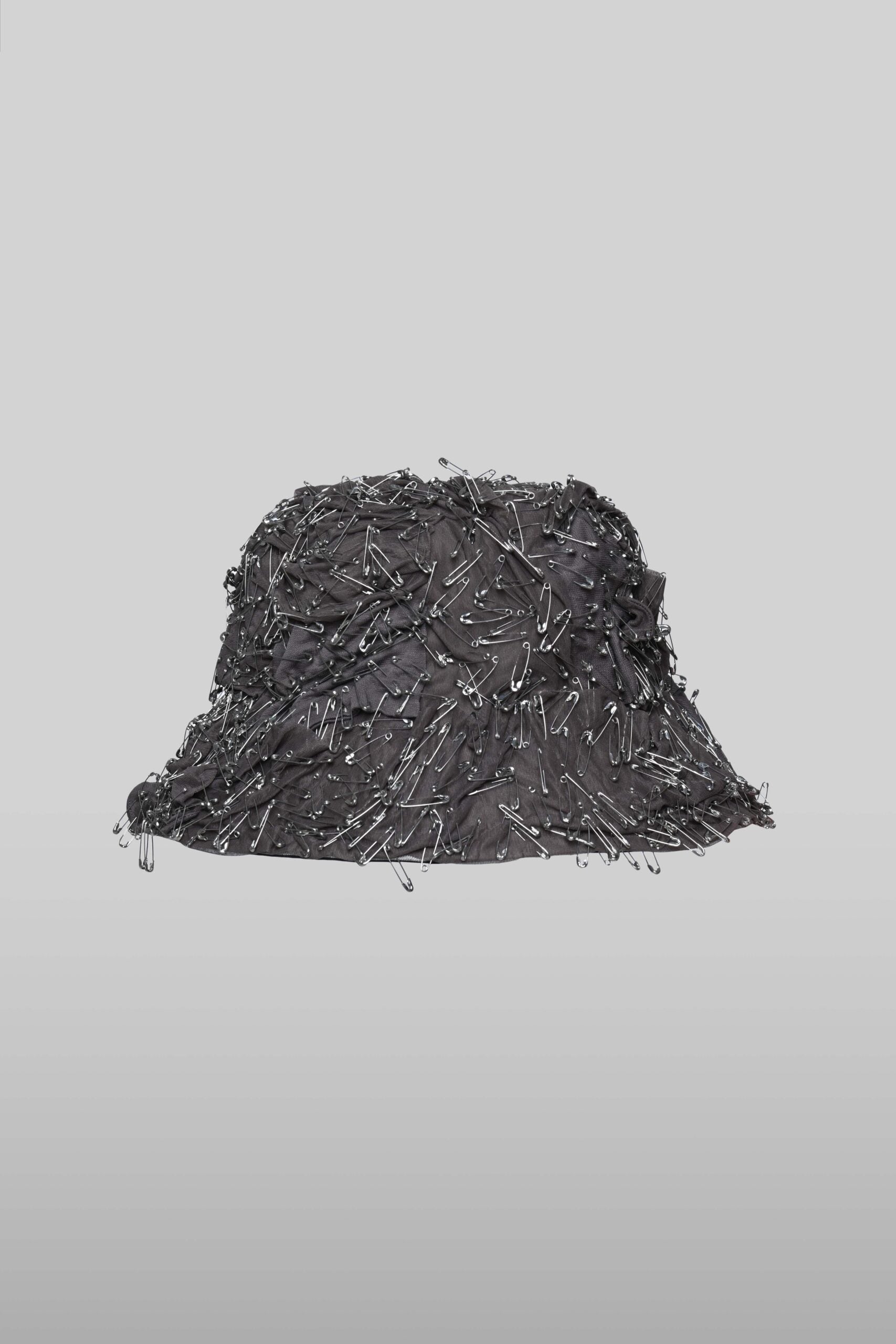 Pinned hat in grey