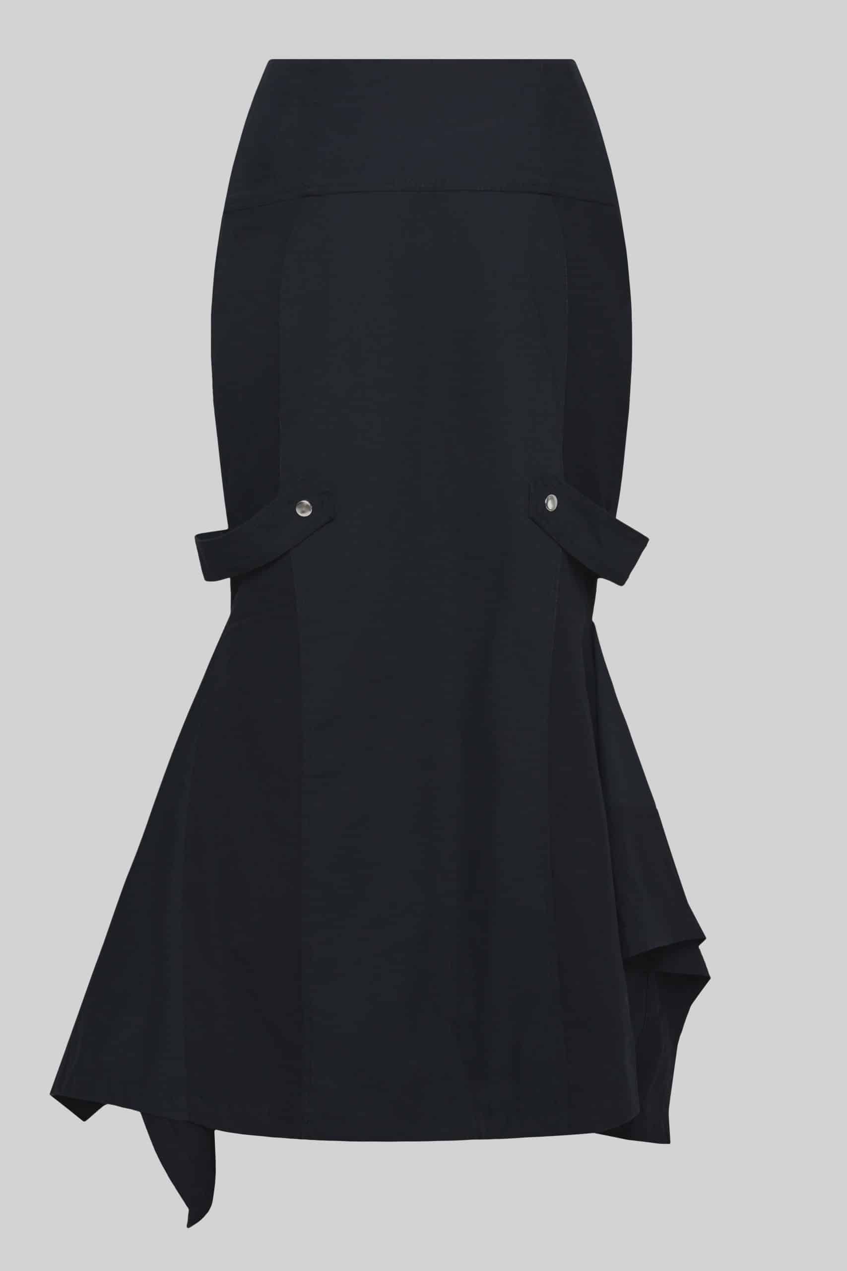 Navy blue deconstructed paneled skirt
