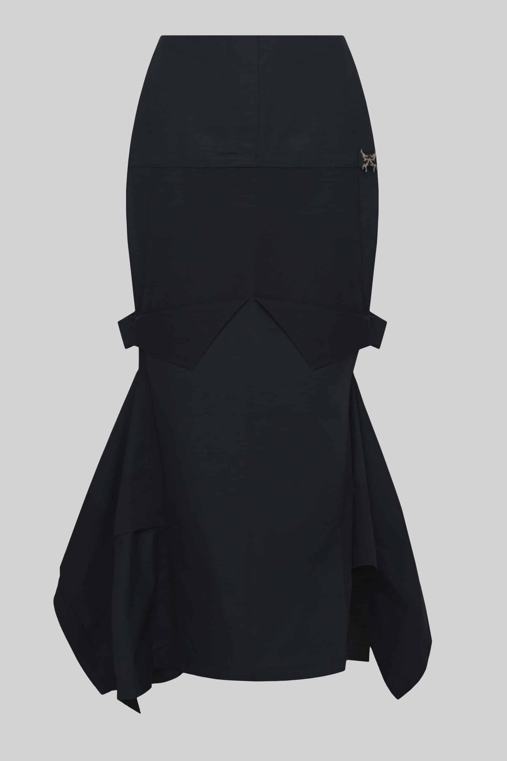 Navy blue deconstructed paneled skirt