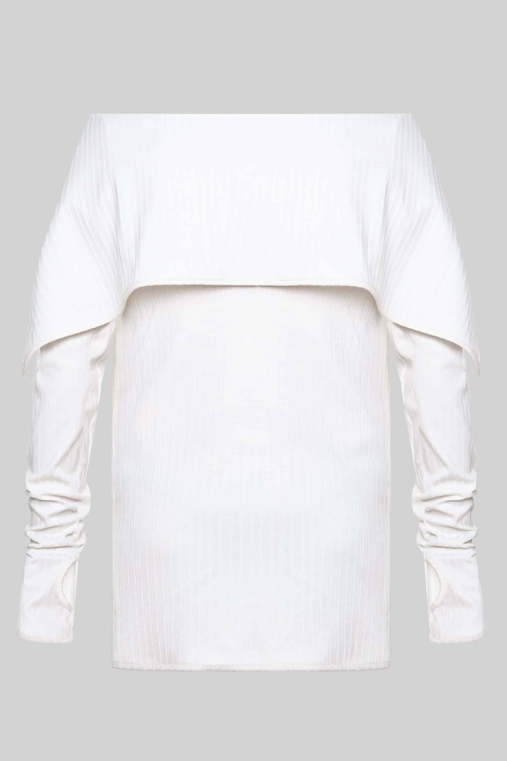 White knit nail-buttoned cardigan