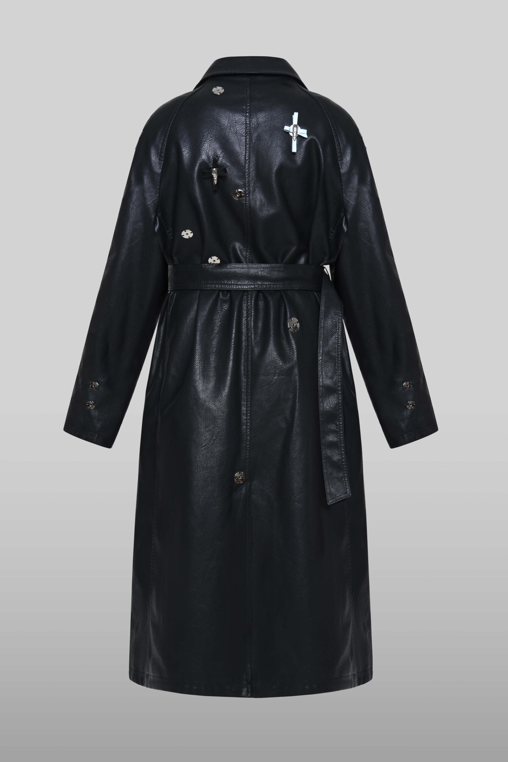 Bows trench coat in black