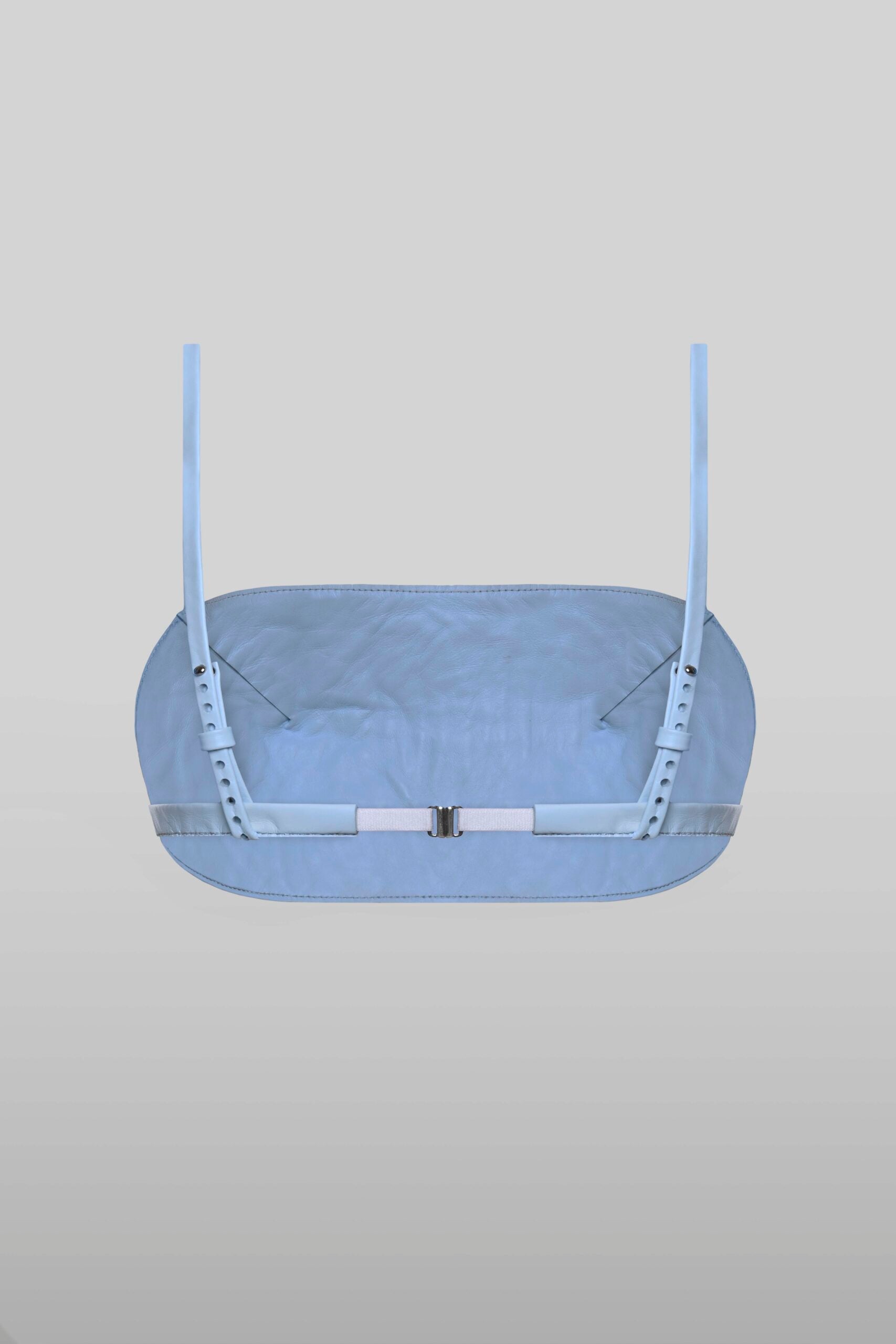 Bra top in baby blue leather