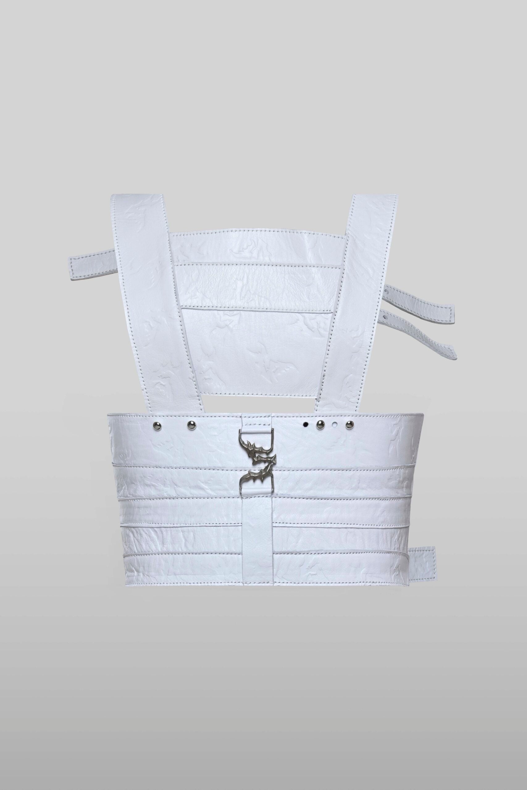 Belts corset top in white
