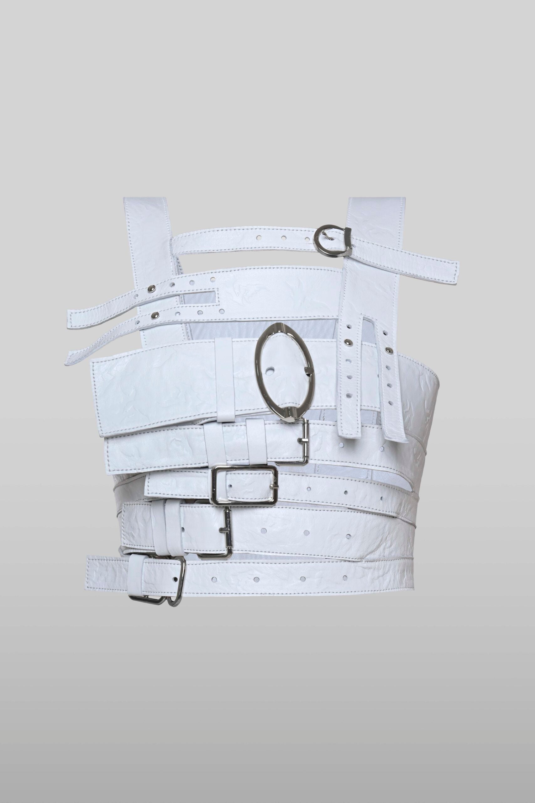 Belts corset top in white