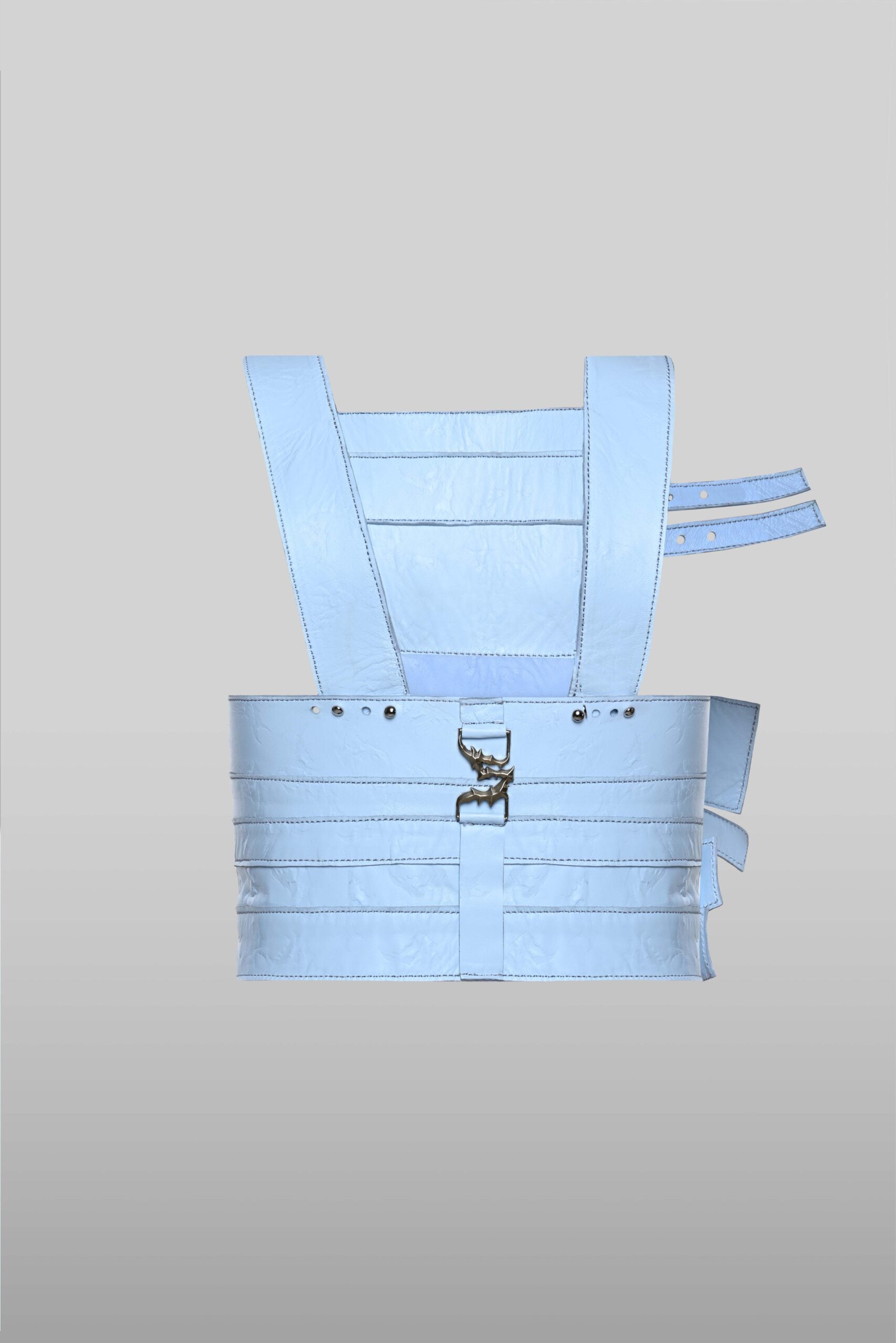 Belts corset top in baby blue