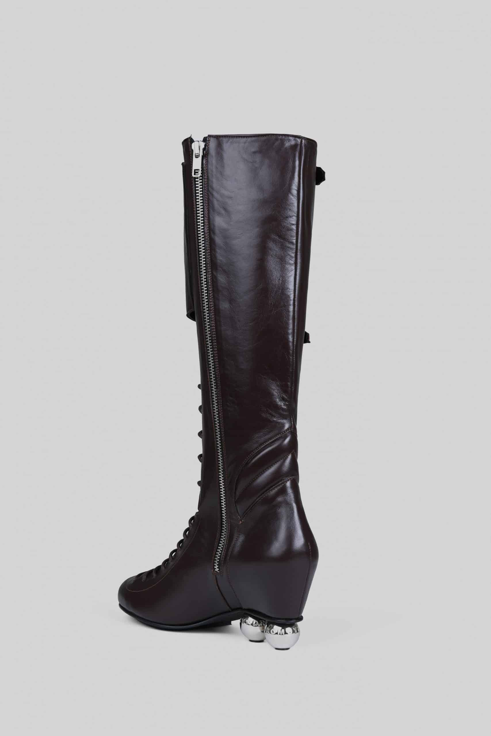 Brown knee high- roller boots
