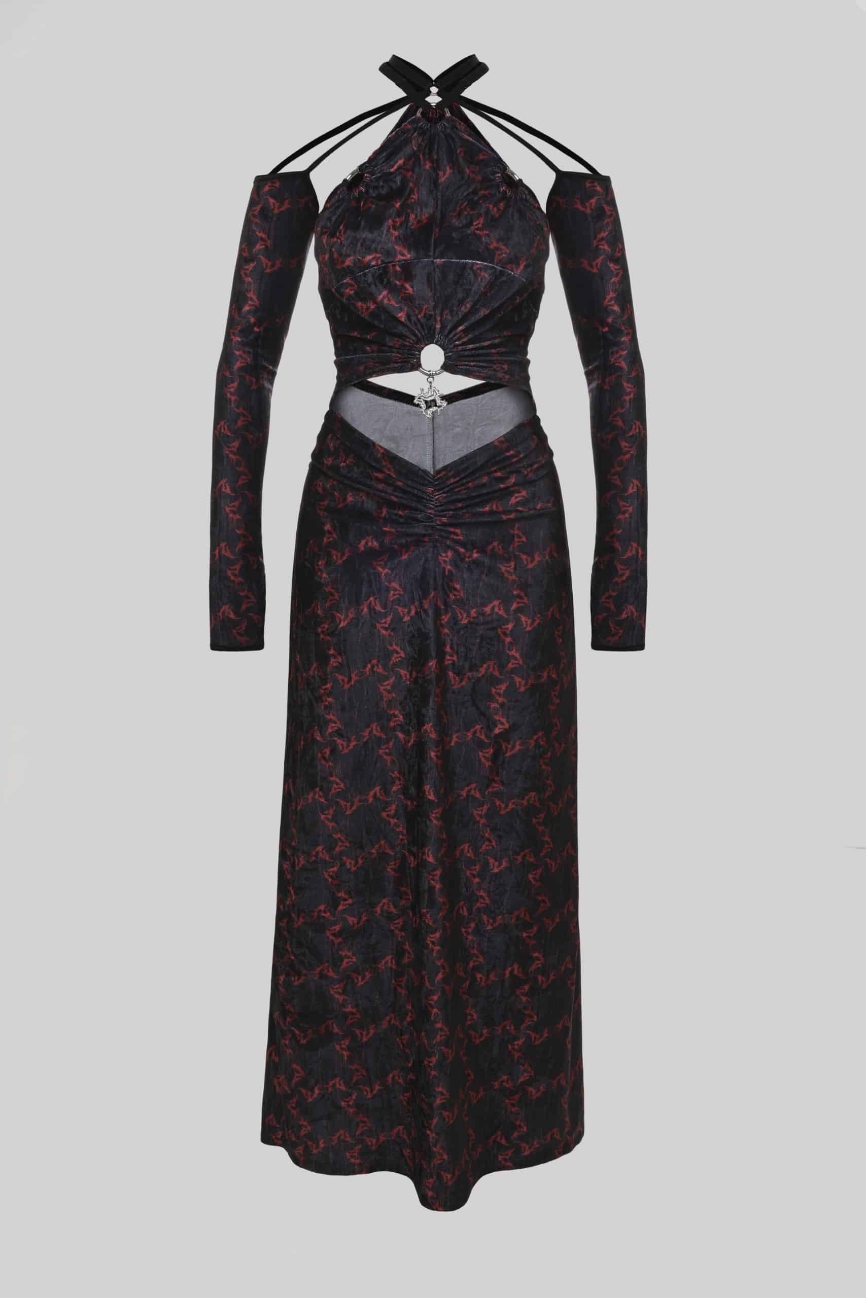 Symbolic deconstructed cut out  dress
