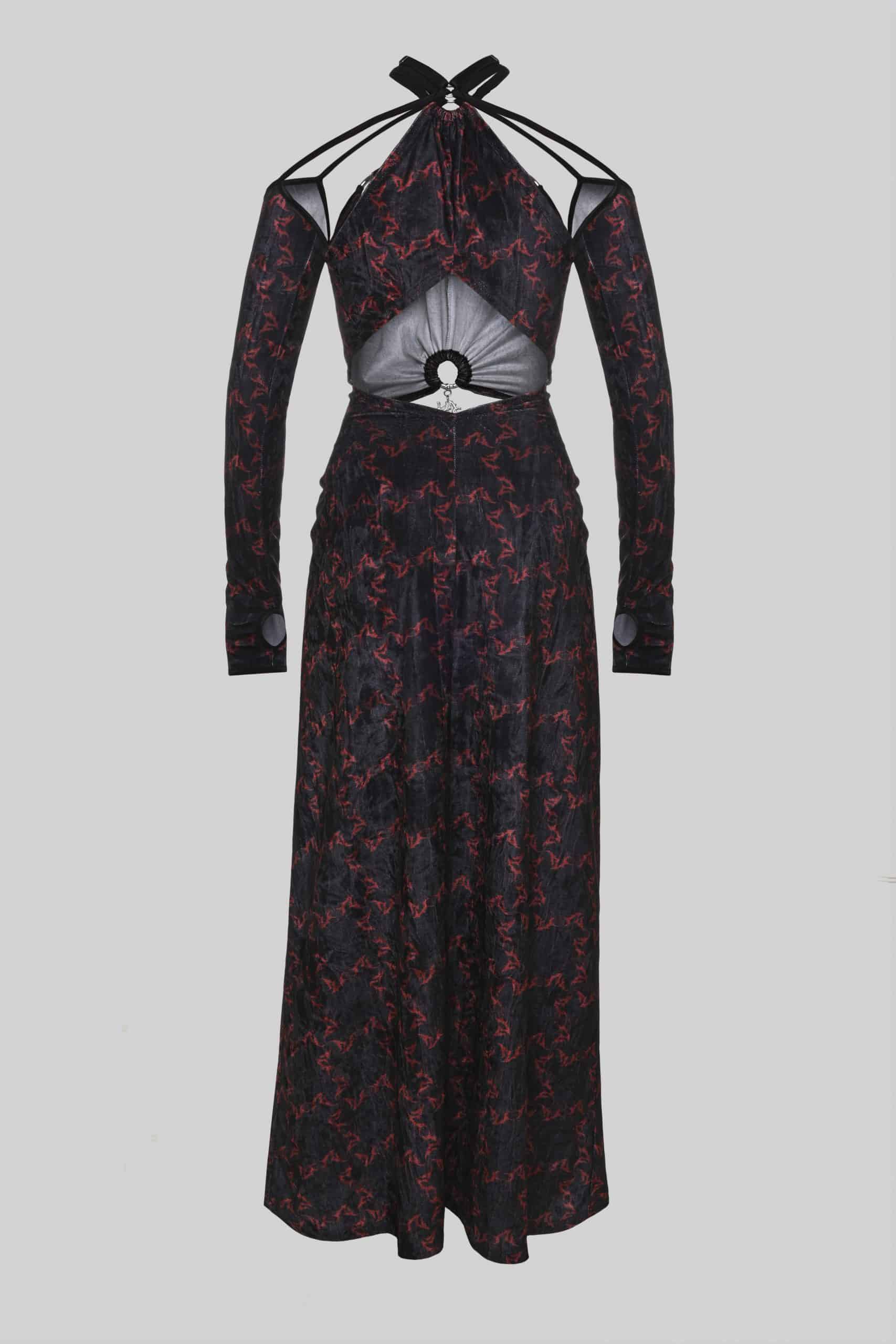 Symbolic deconstructed cut out  dress
