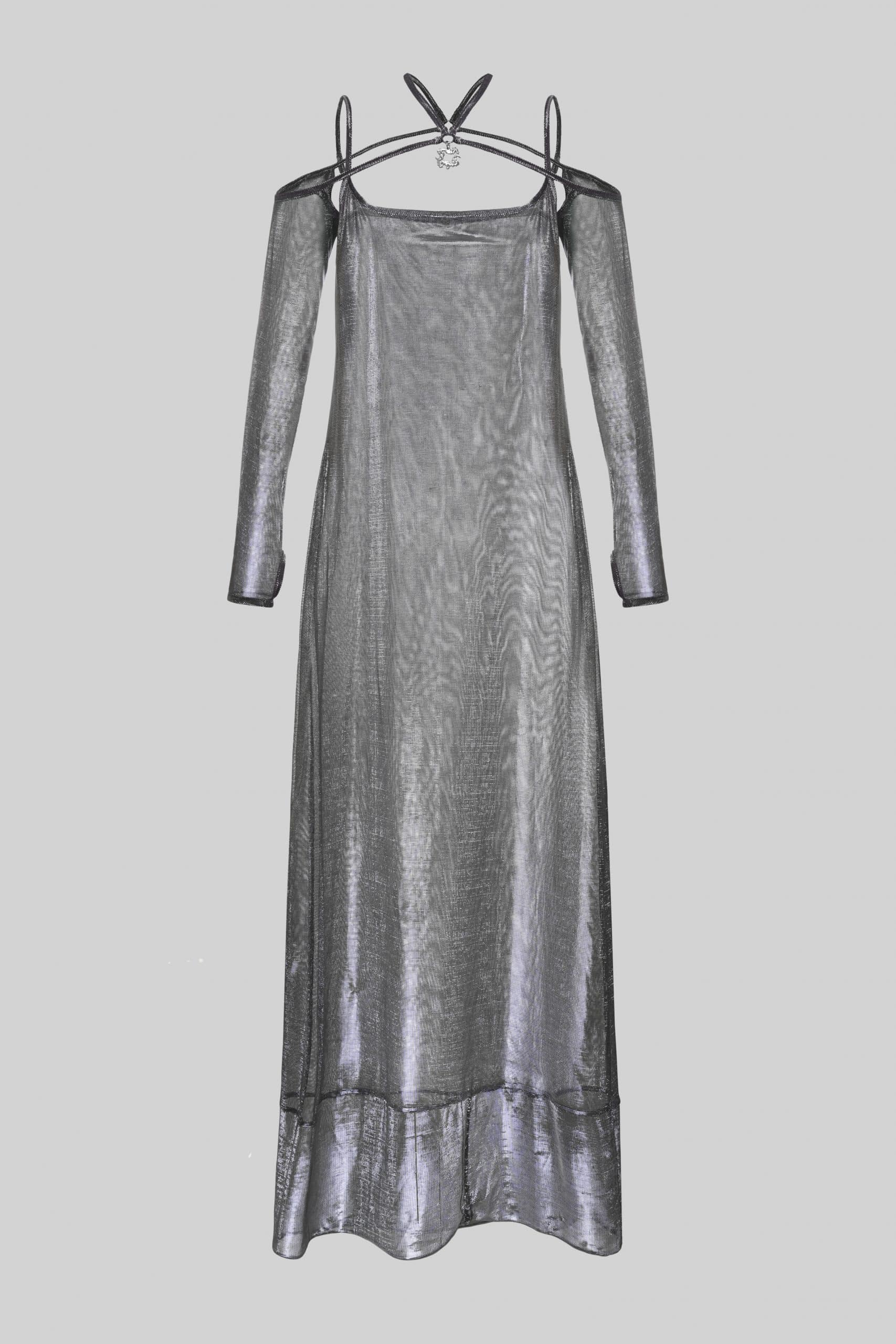 Sheer silver dress