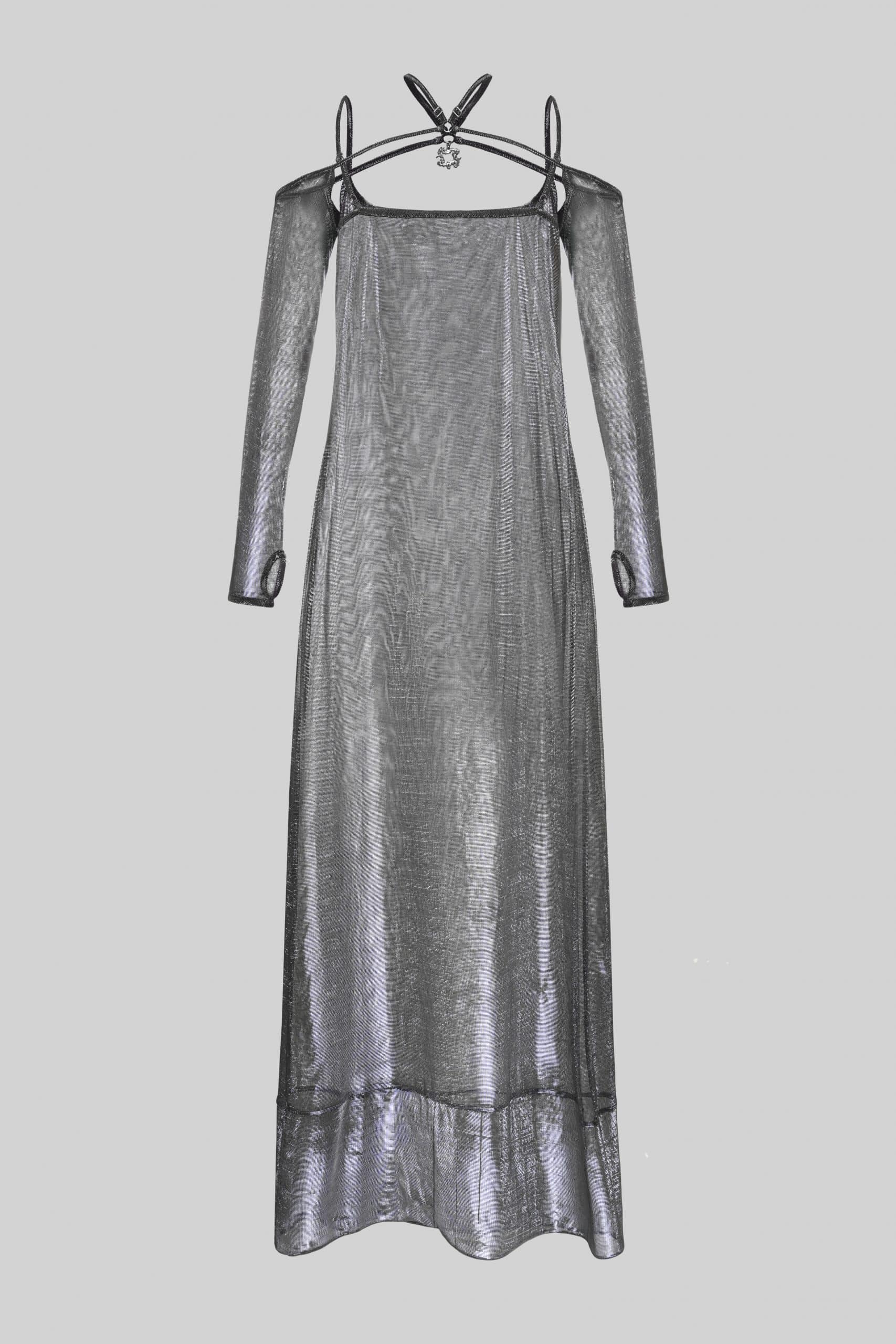 Sheer silver dress