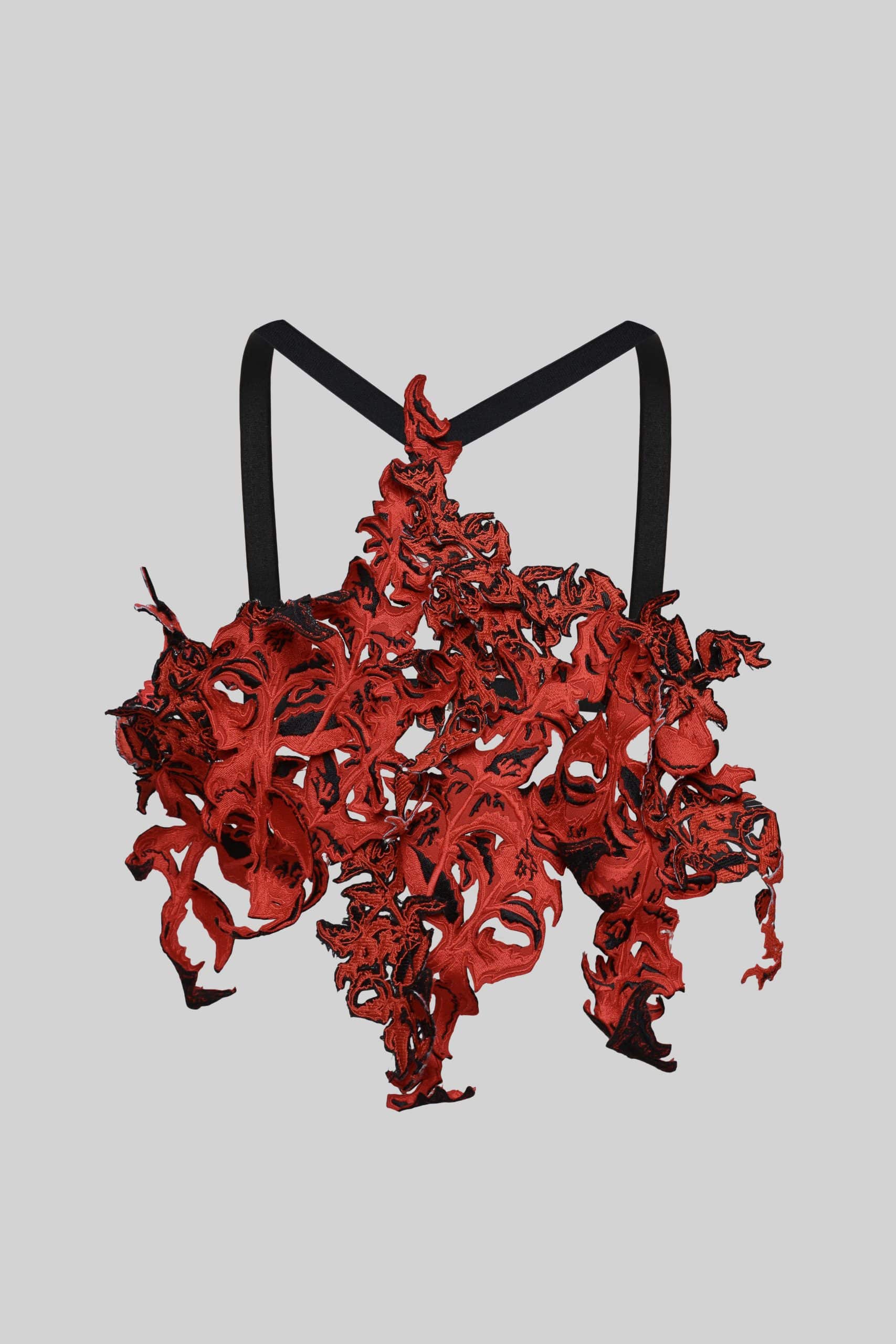 Symbolic red apron corset