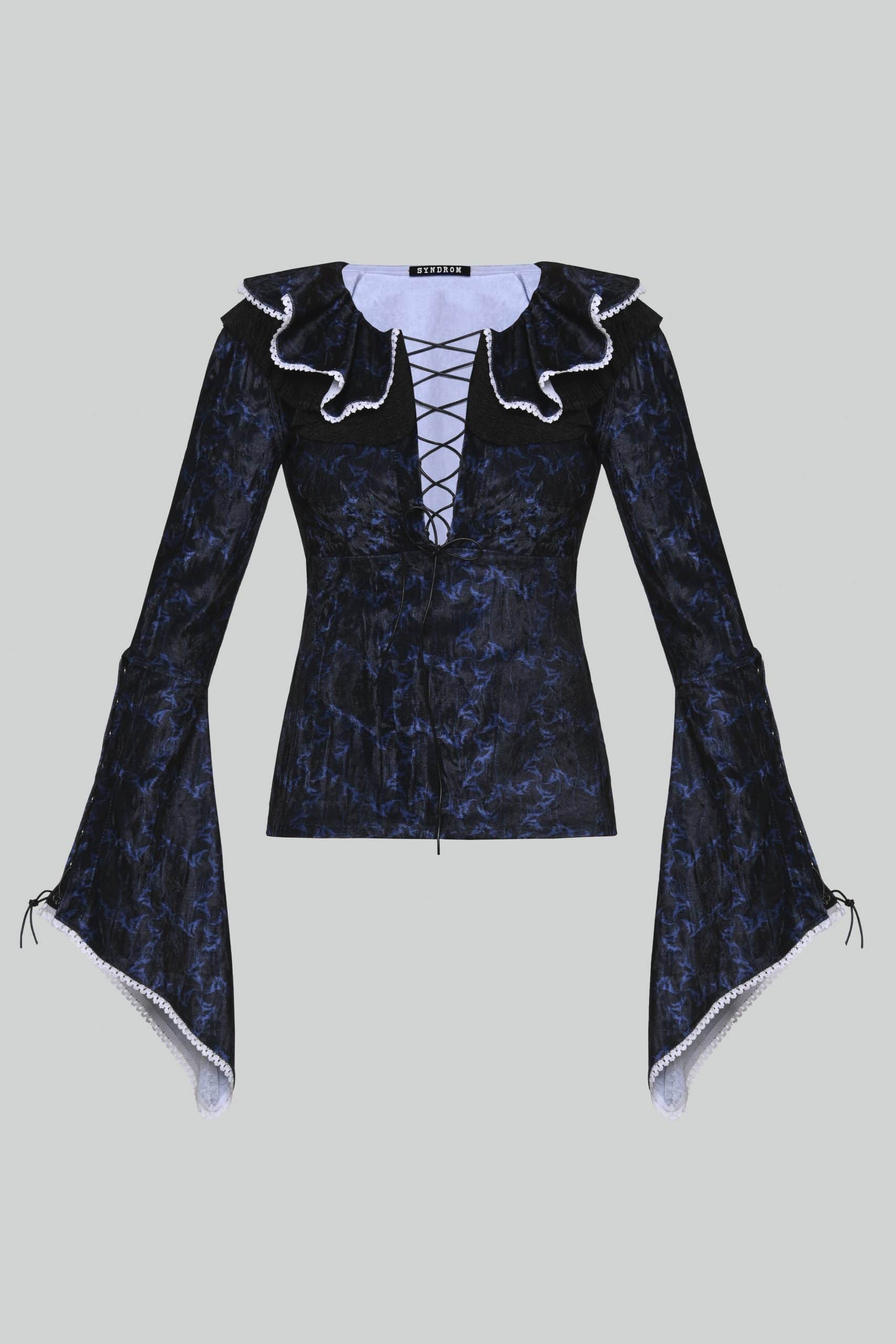 Lace up symbolic blouse