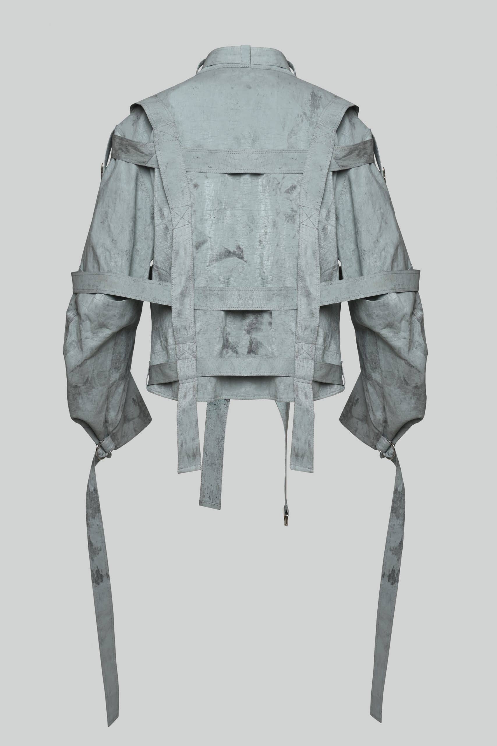 Sky blue tied up jacket