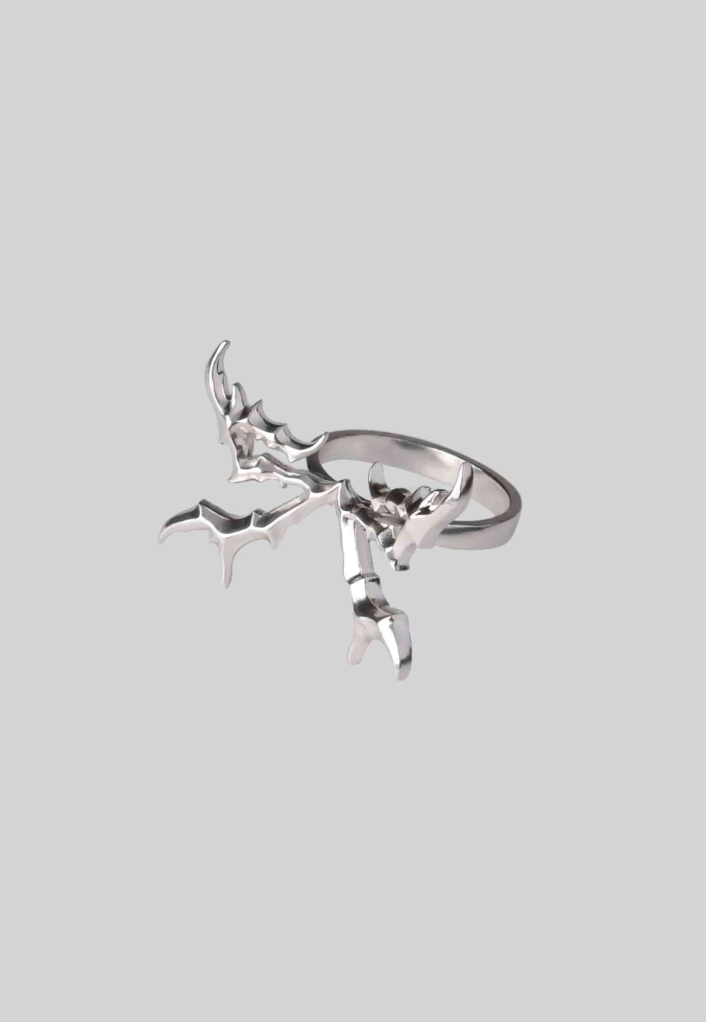Silver bow ring