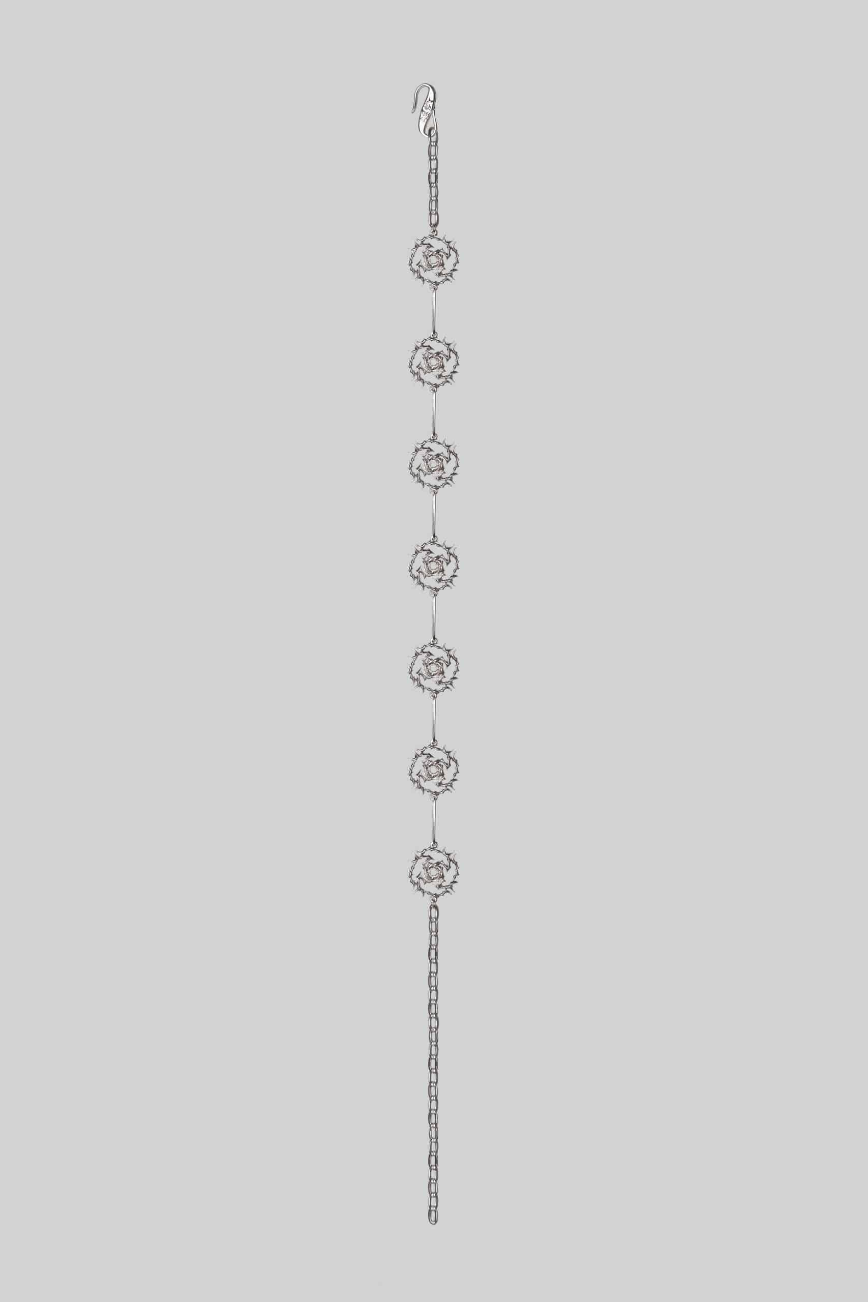 Silver rose necklace