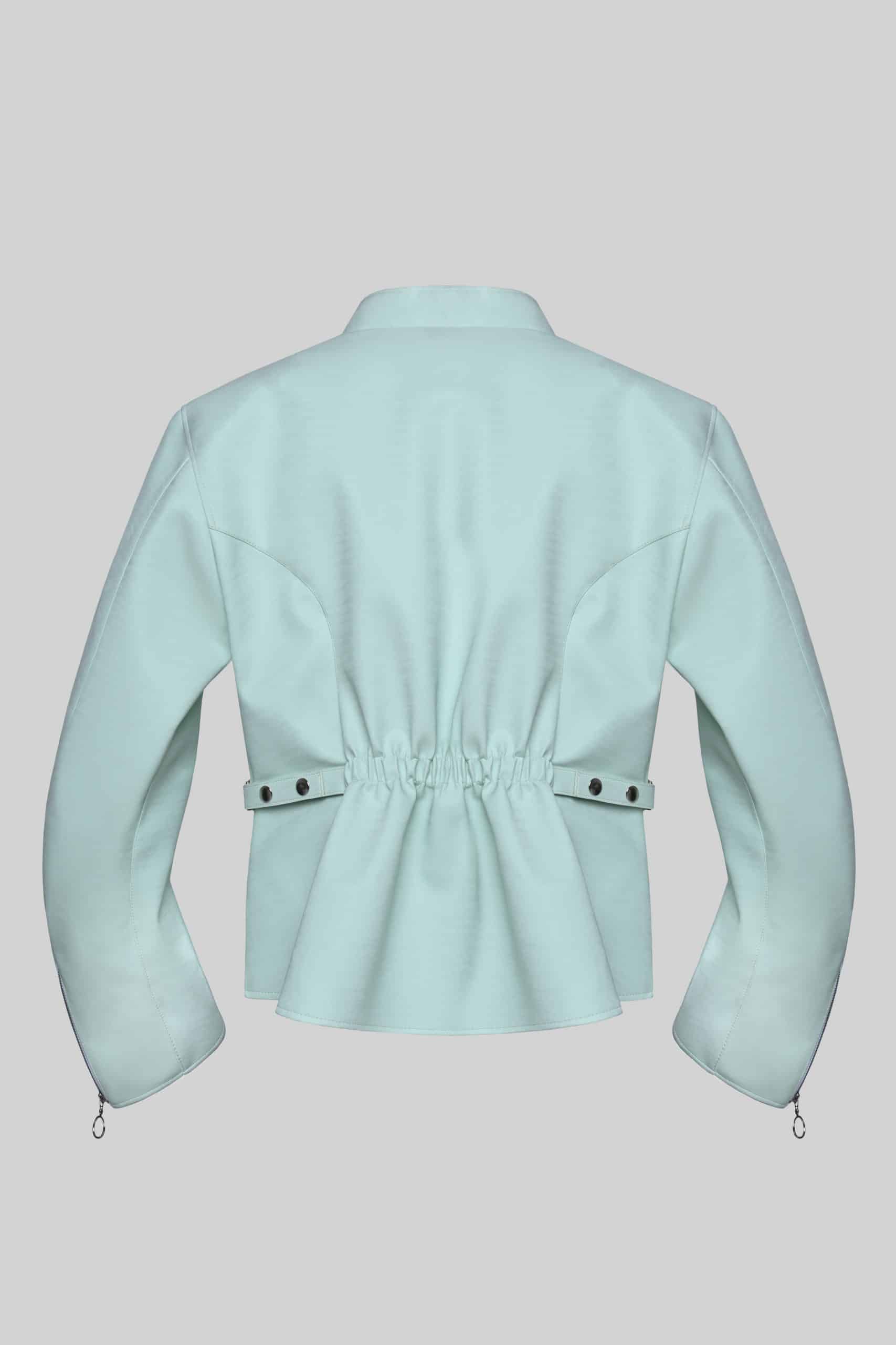 Baby blue vegan jacket