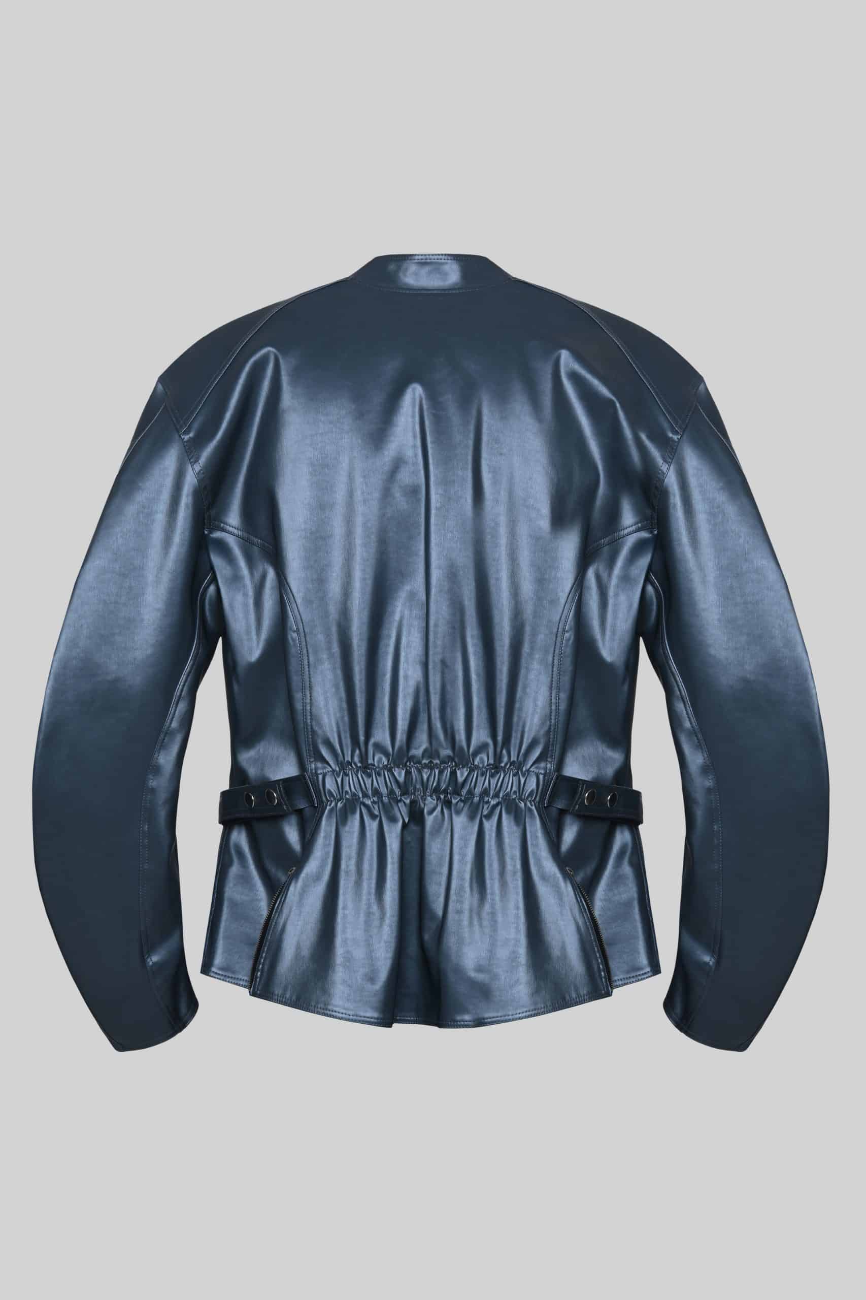 Dark blue vegan jacket