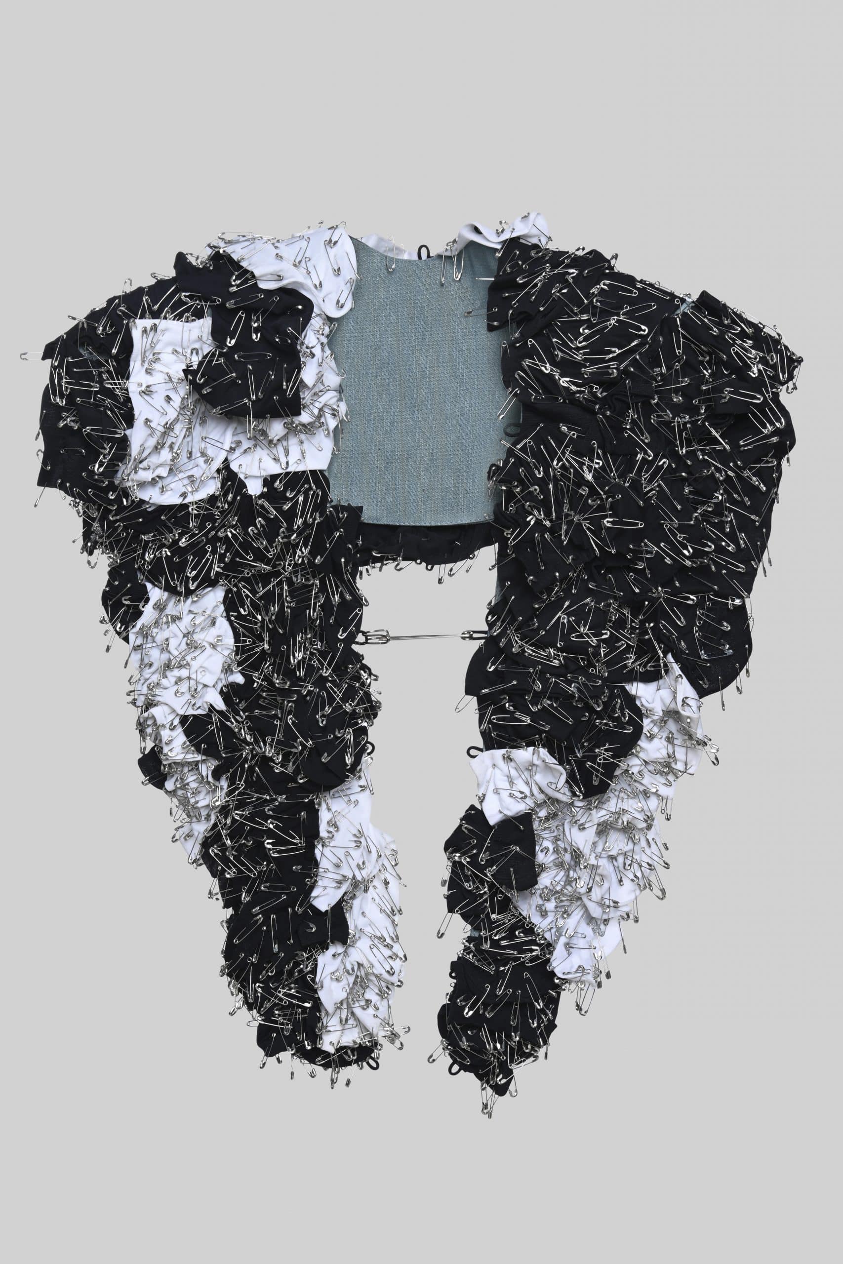 Pin denim collar