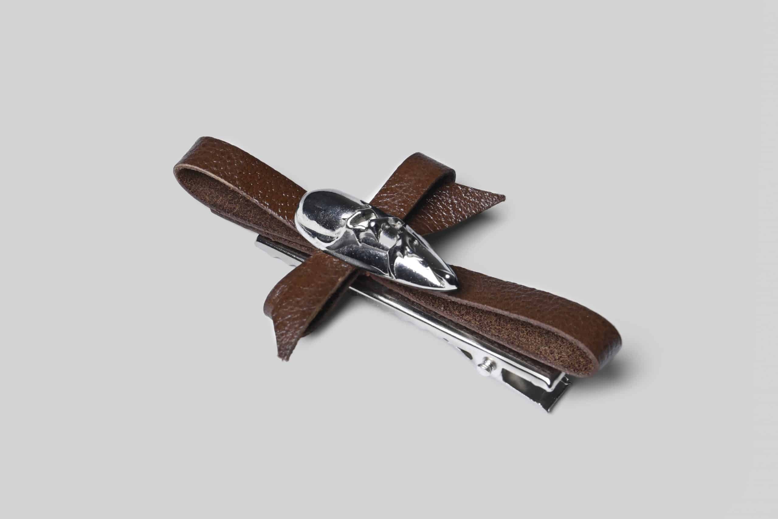 Brown bow hair clip