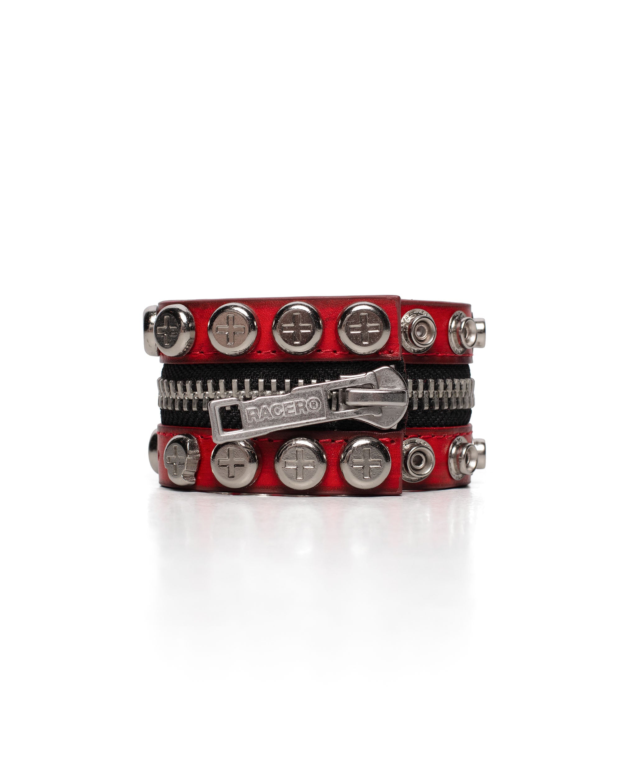 Red split button bracelet