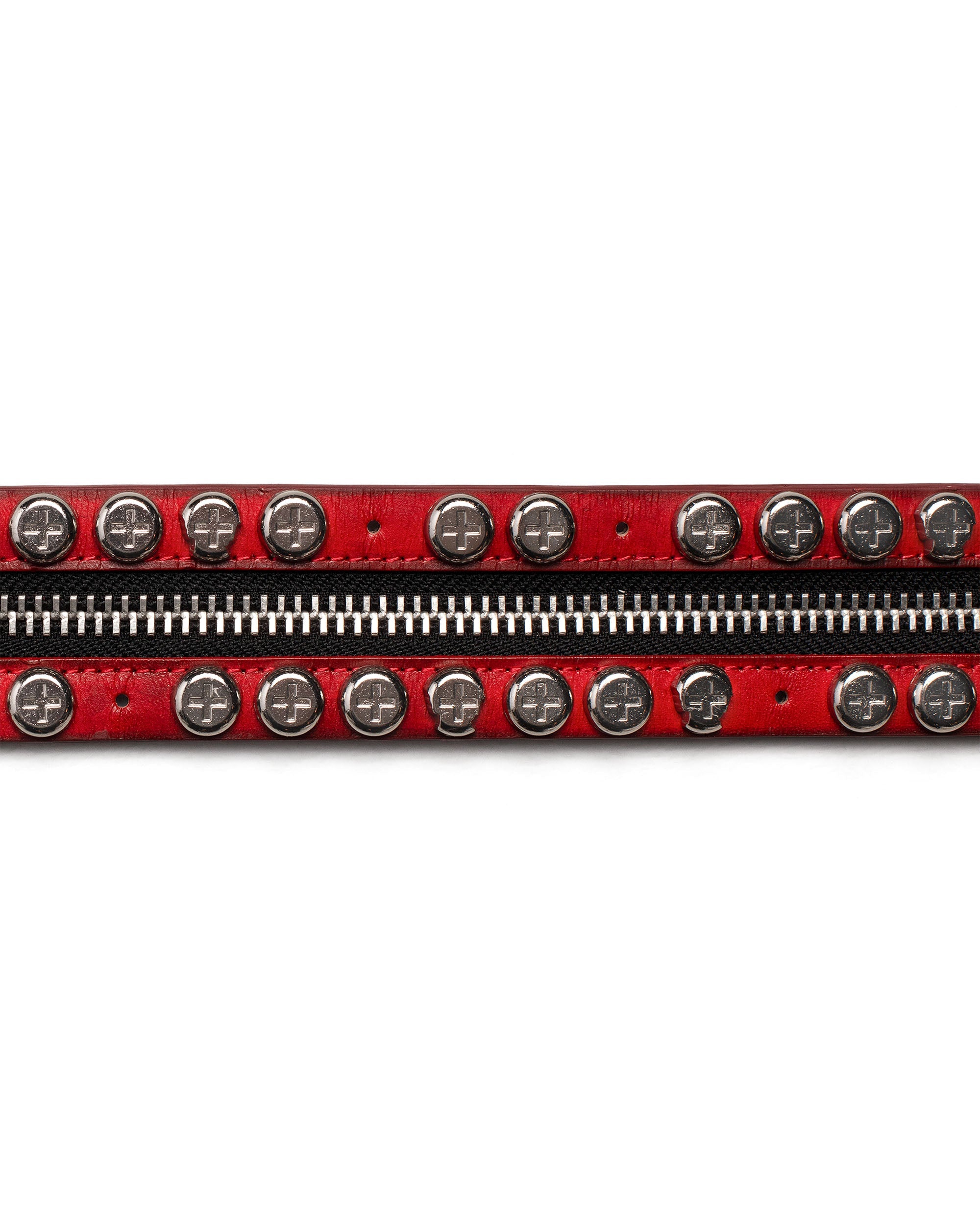 Red split button belt