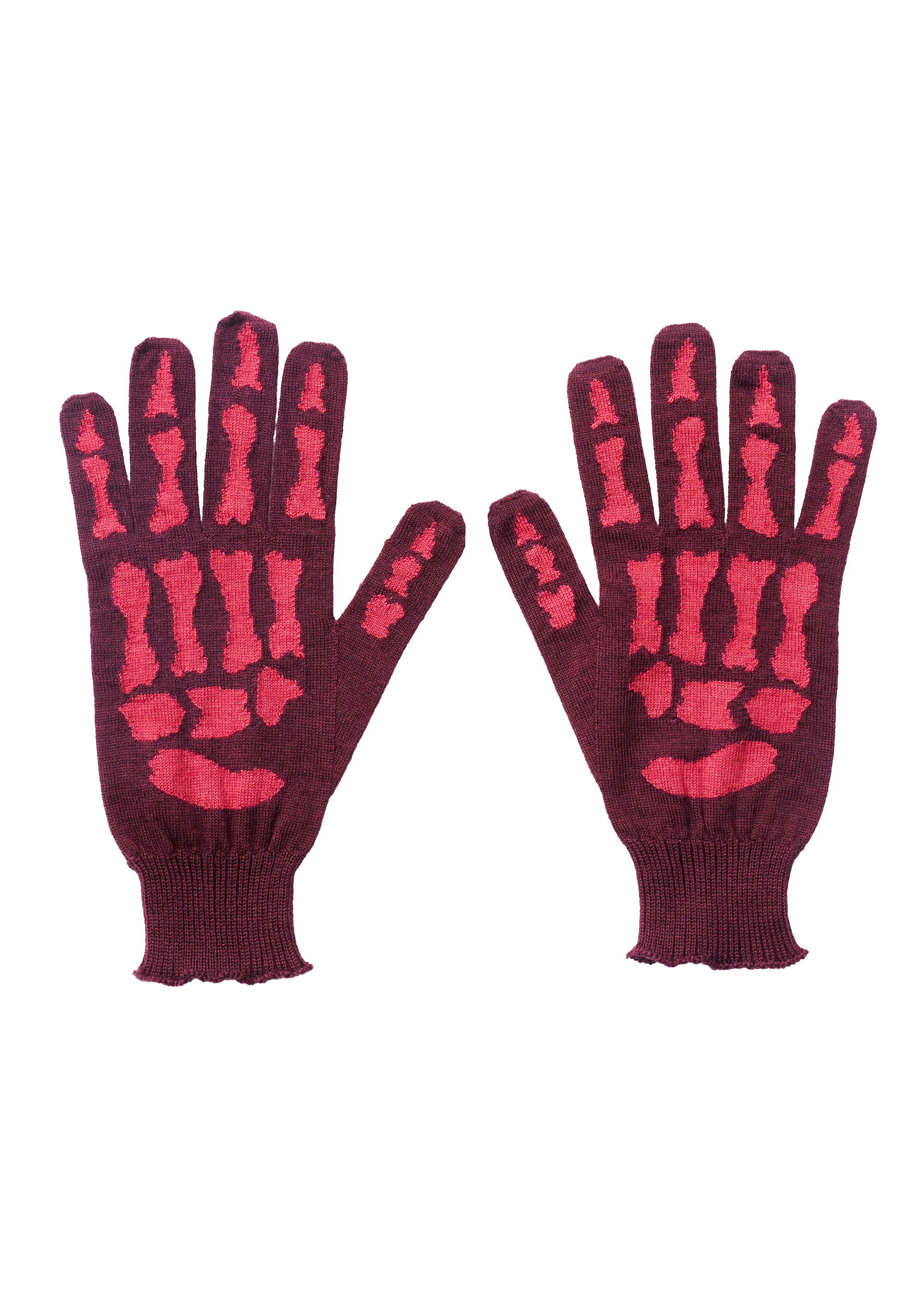Skeleton gloves - red/red
