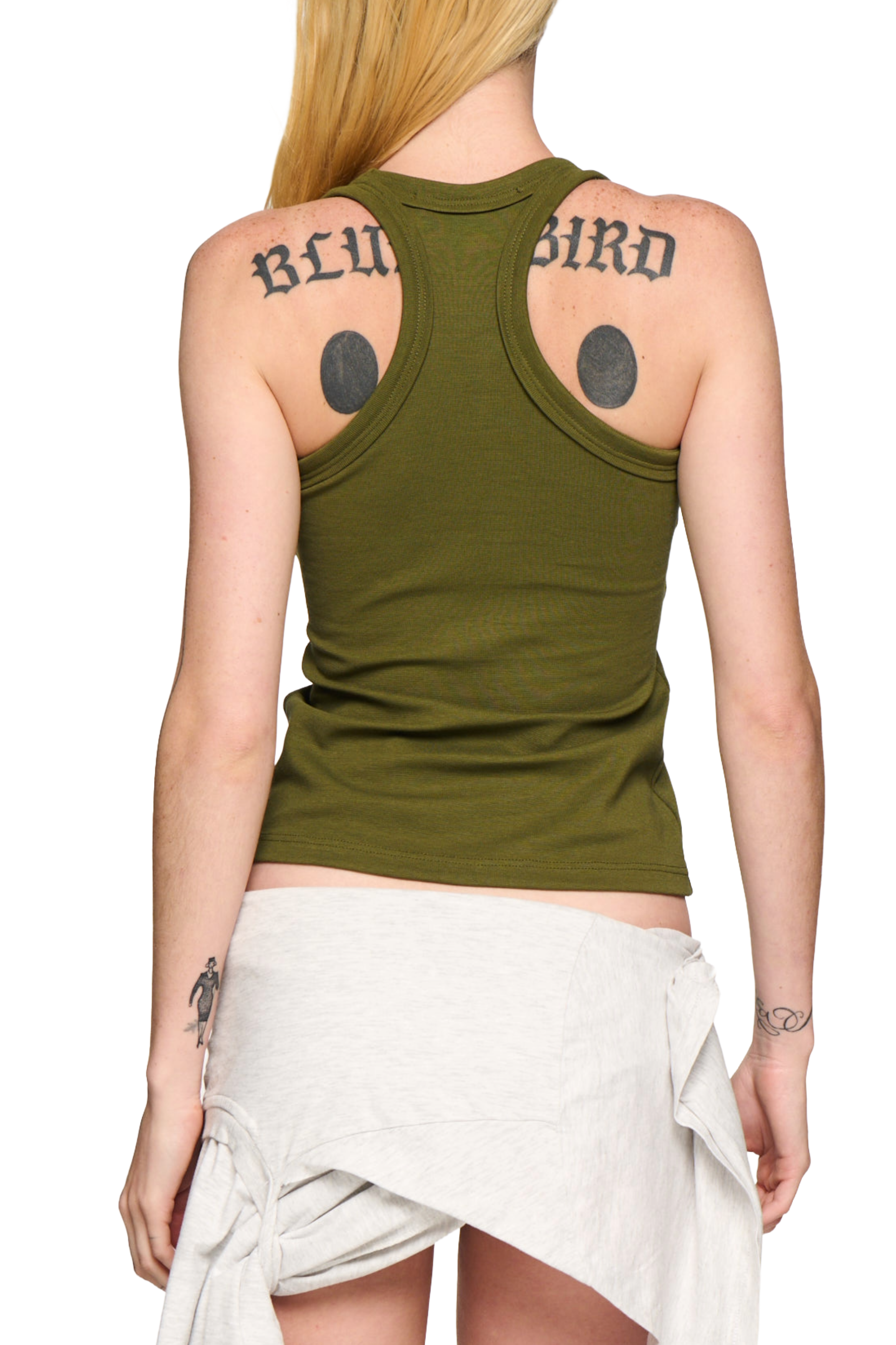 Scoop neck tank - khaki