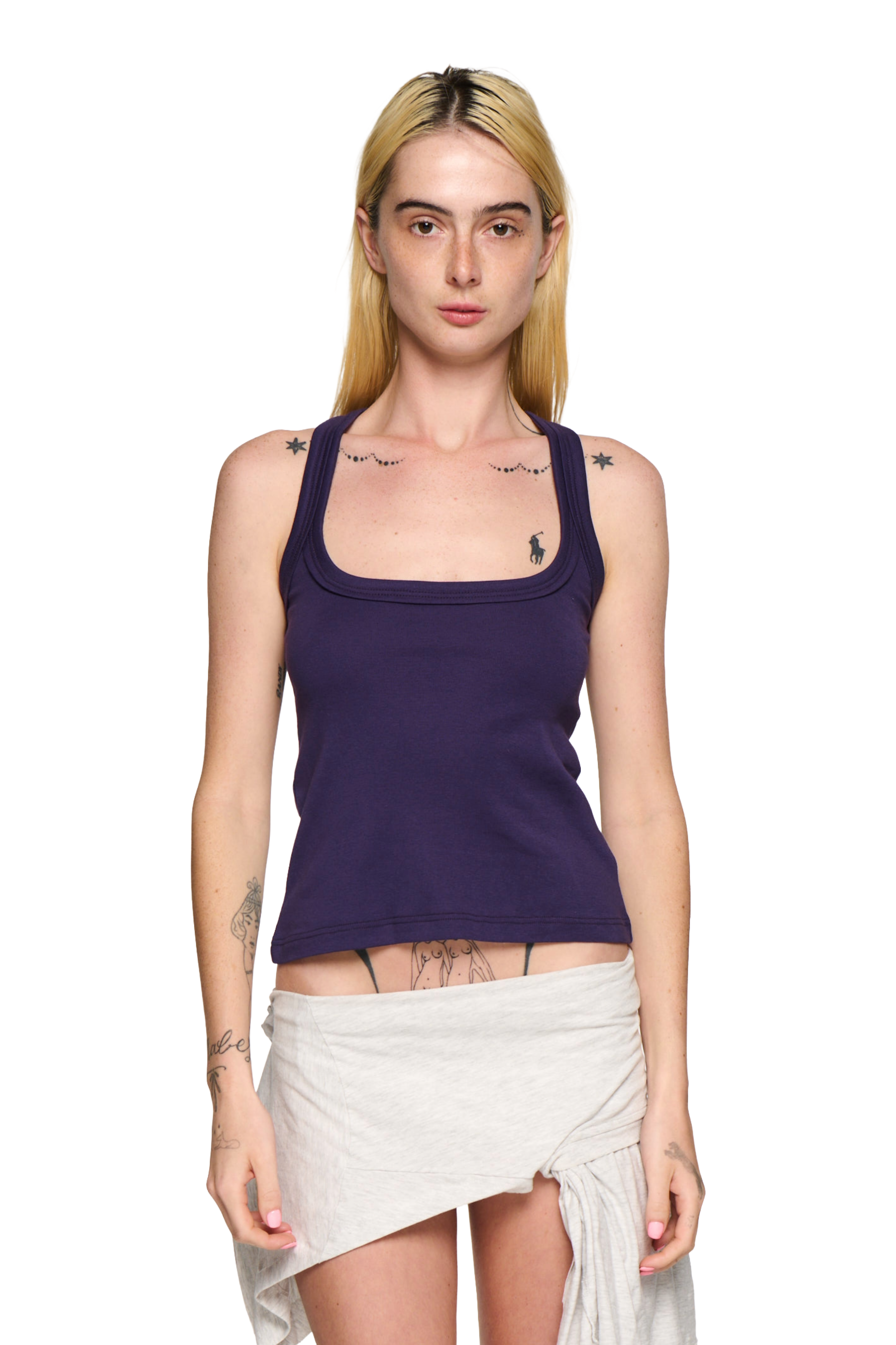 Scoop neck tank - deep purple