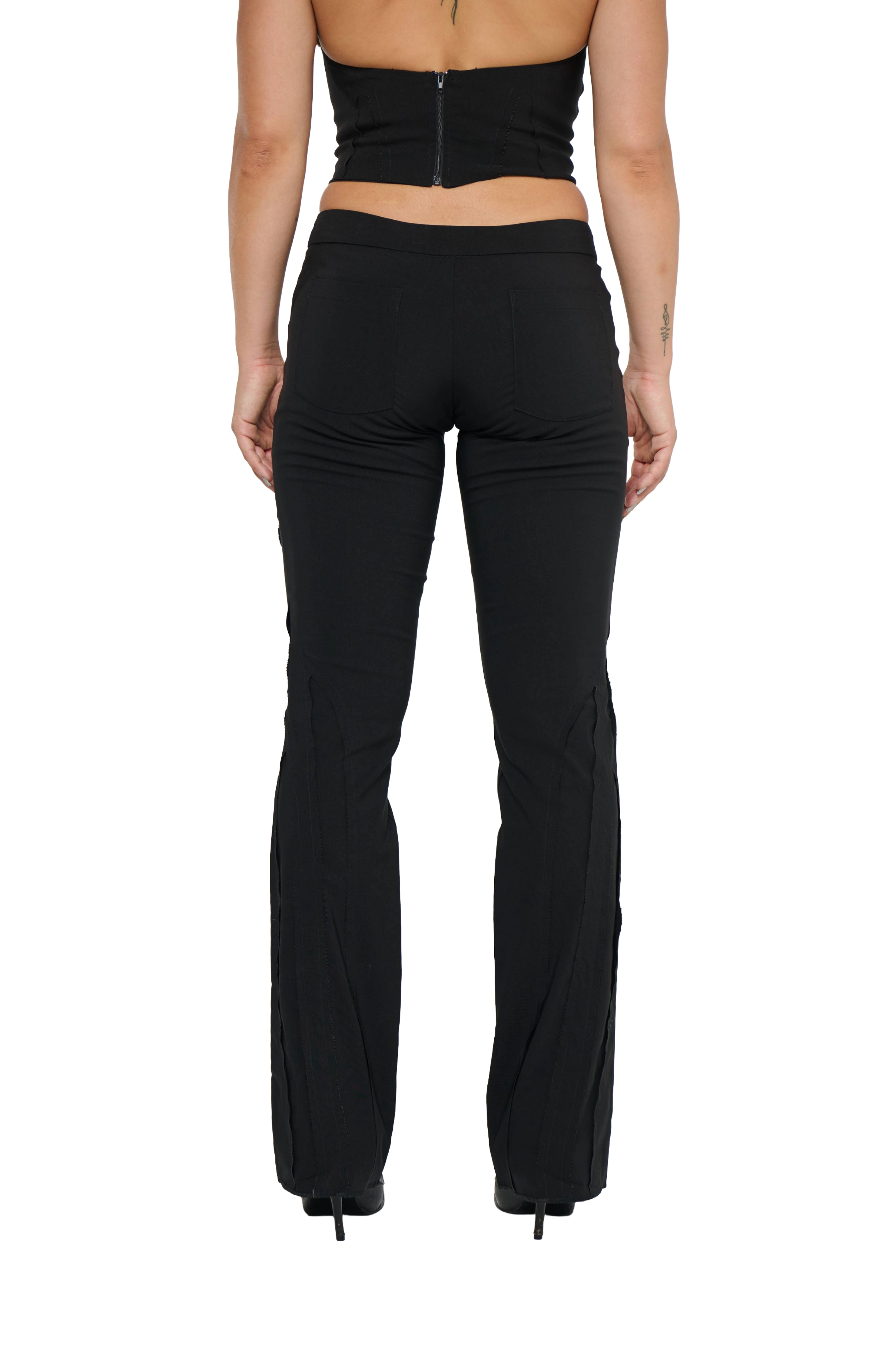 Spliced pant low rise - black