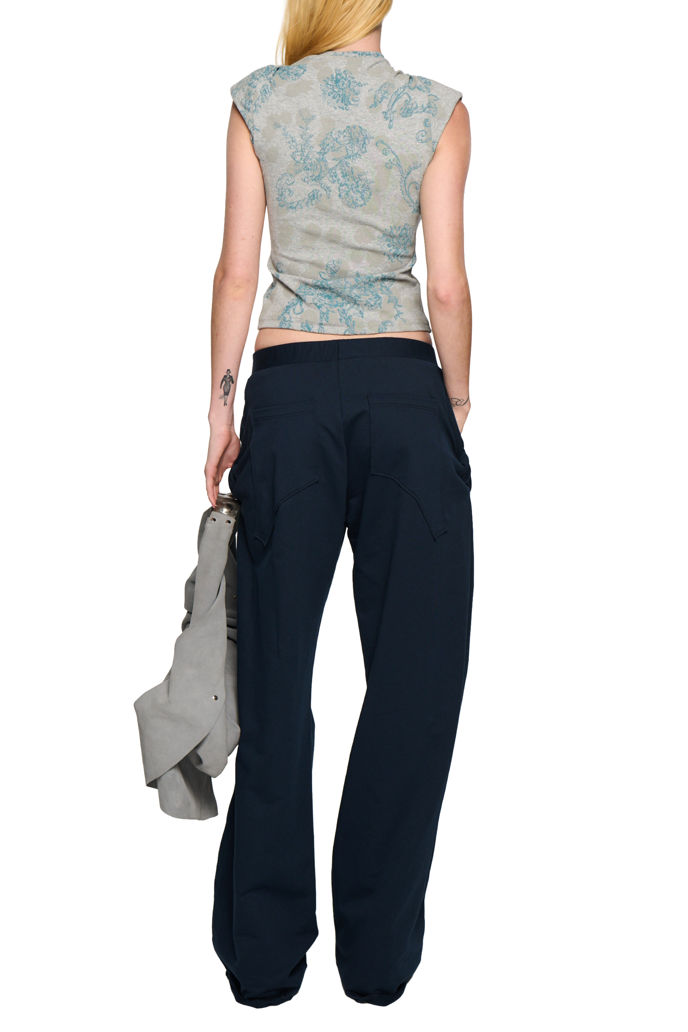 Button twist pant - navy