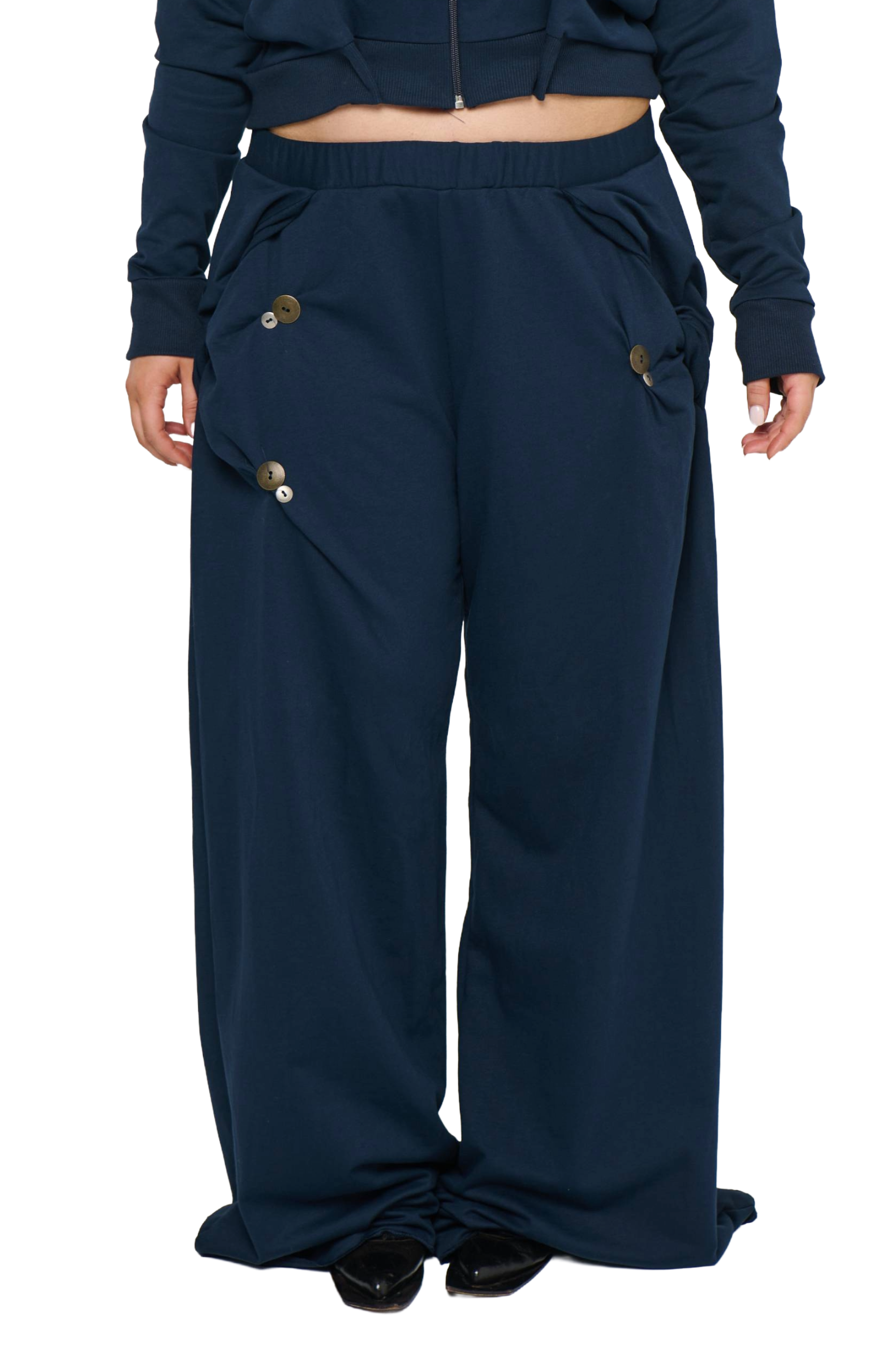 Button twist pant - navy