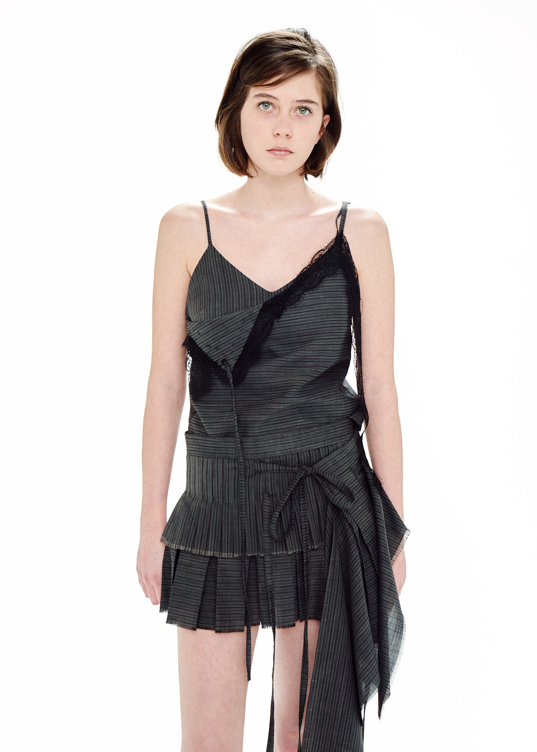 Top encaje roto - gris