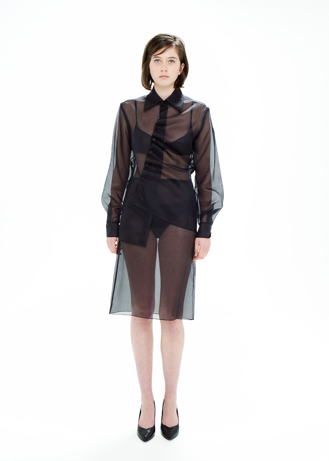 Falda organza negra