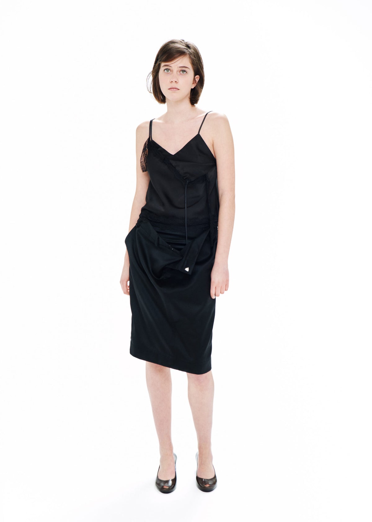 Top encaje roto - negro