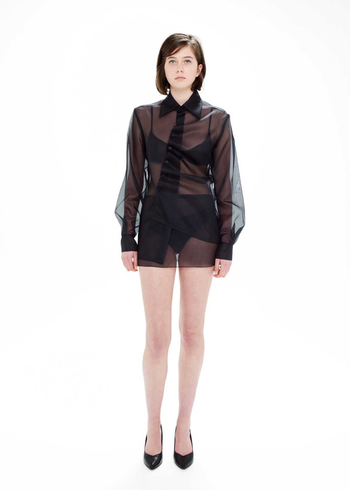 Mini falda organza negra