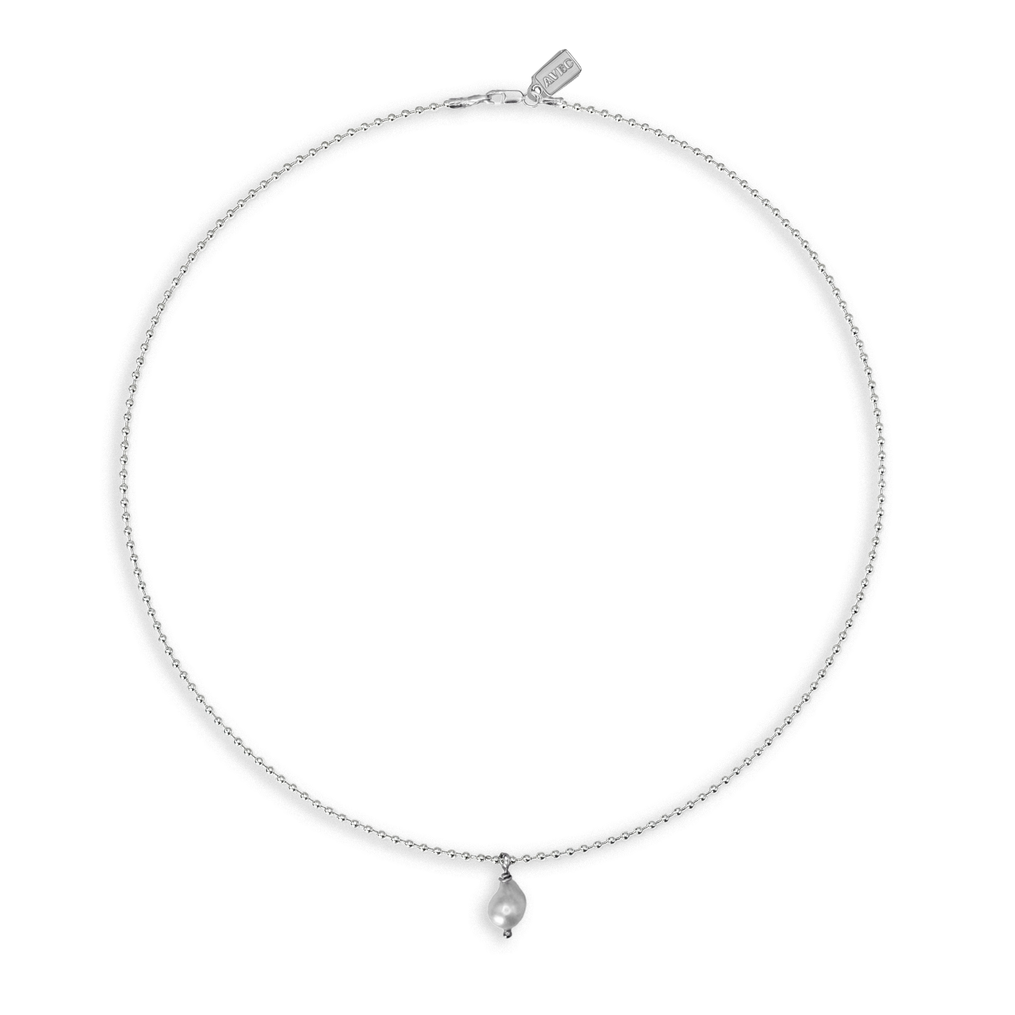 Rocky pearl thin necklace