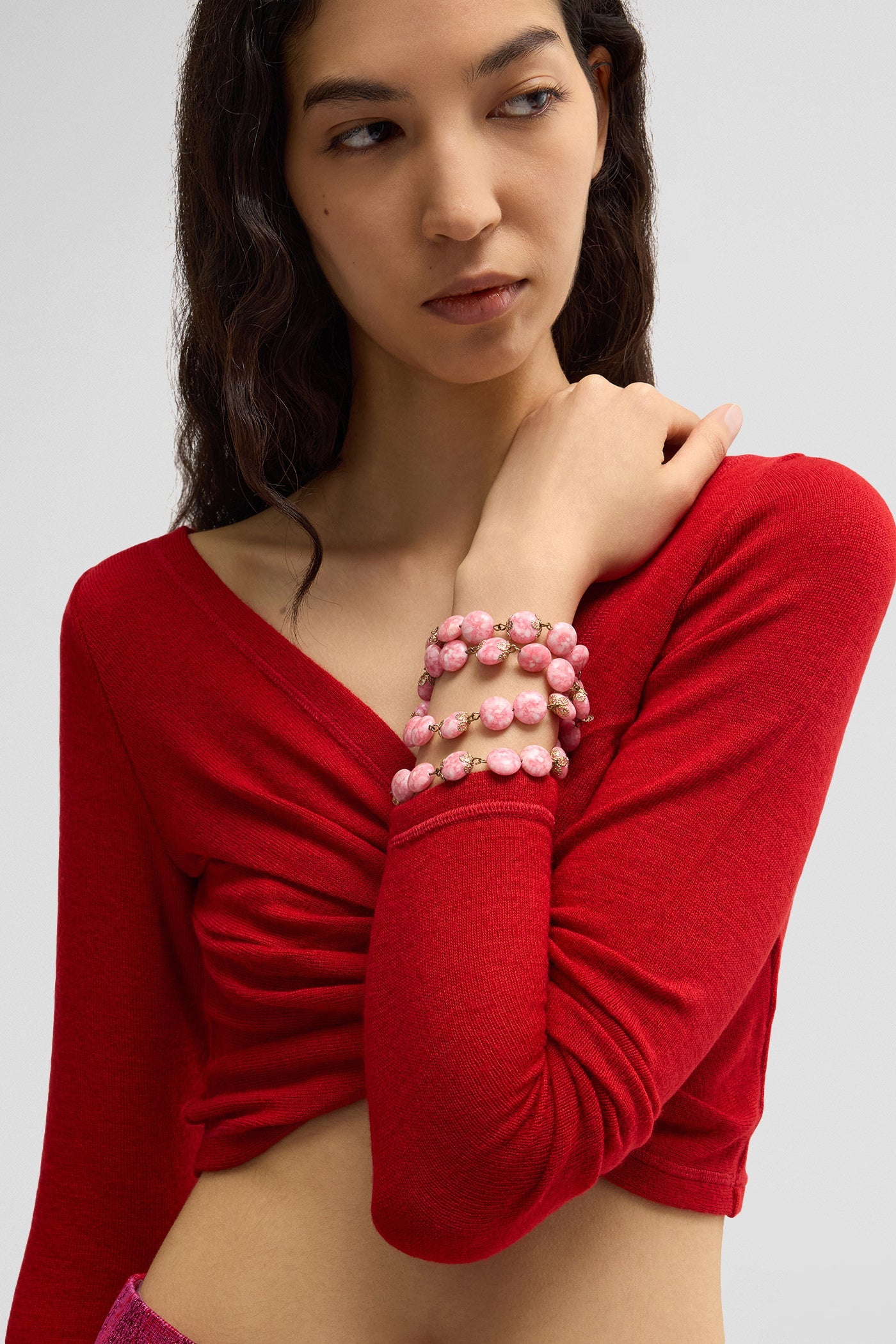 Pink stones bracelet
