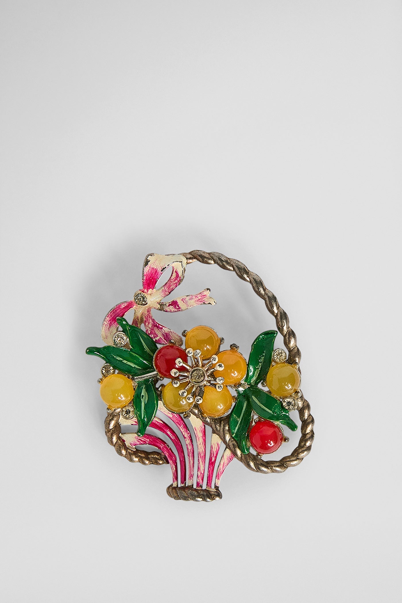 Flower basket brooch
